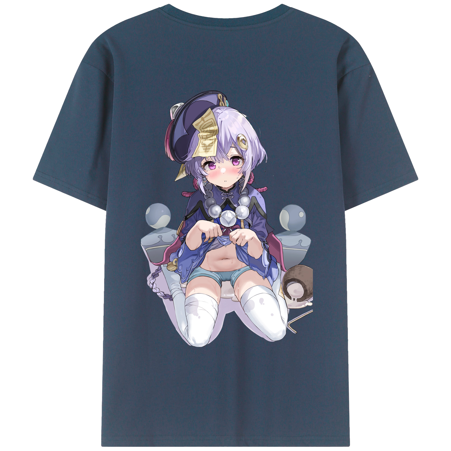 げんし神 七七 なな  genshin Nana 綿100％ メンズ半袖Tシャツ（バックプリント） 通気性