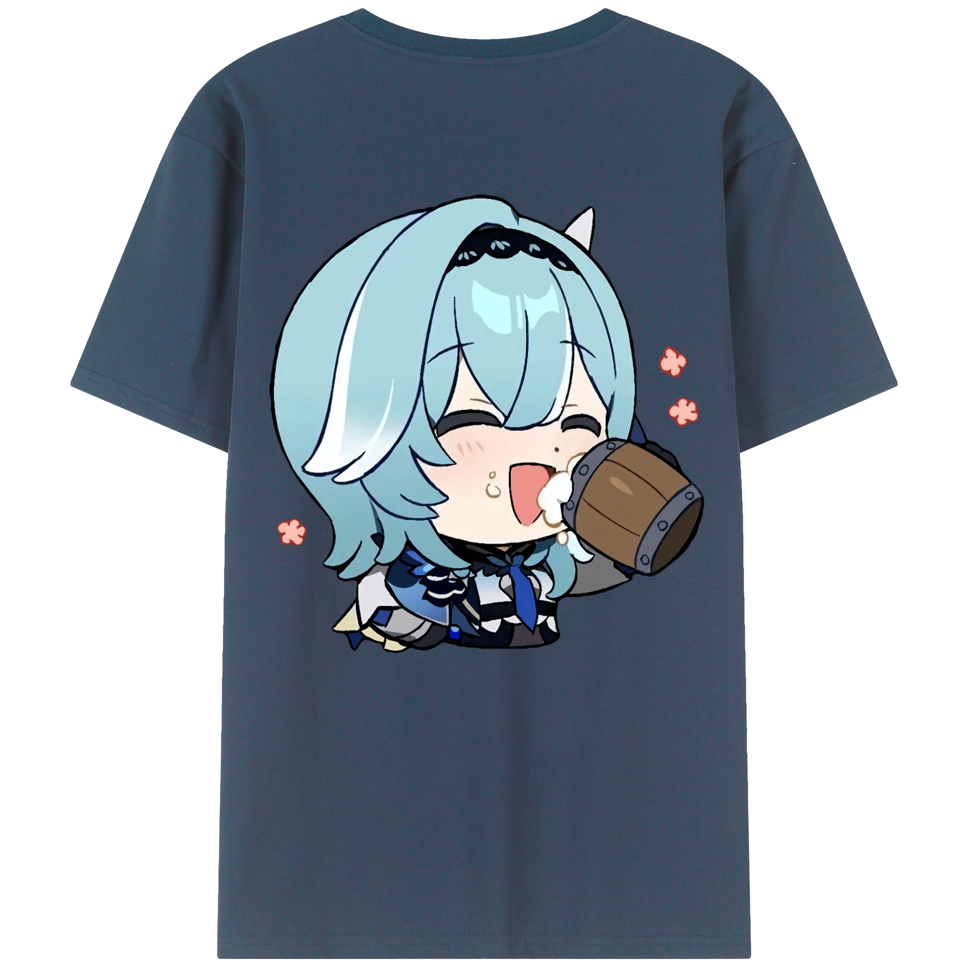 げんし神 优菈 ゆうら genshin Yūra 綿100％ メンズ半袖Tシャツ（バックプリント） 通気性