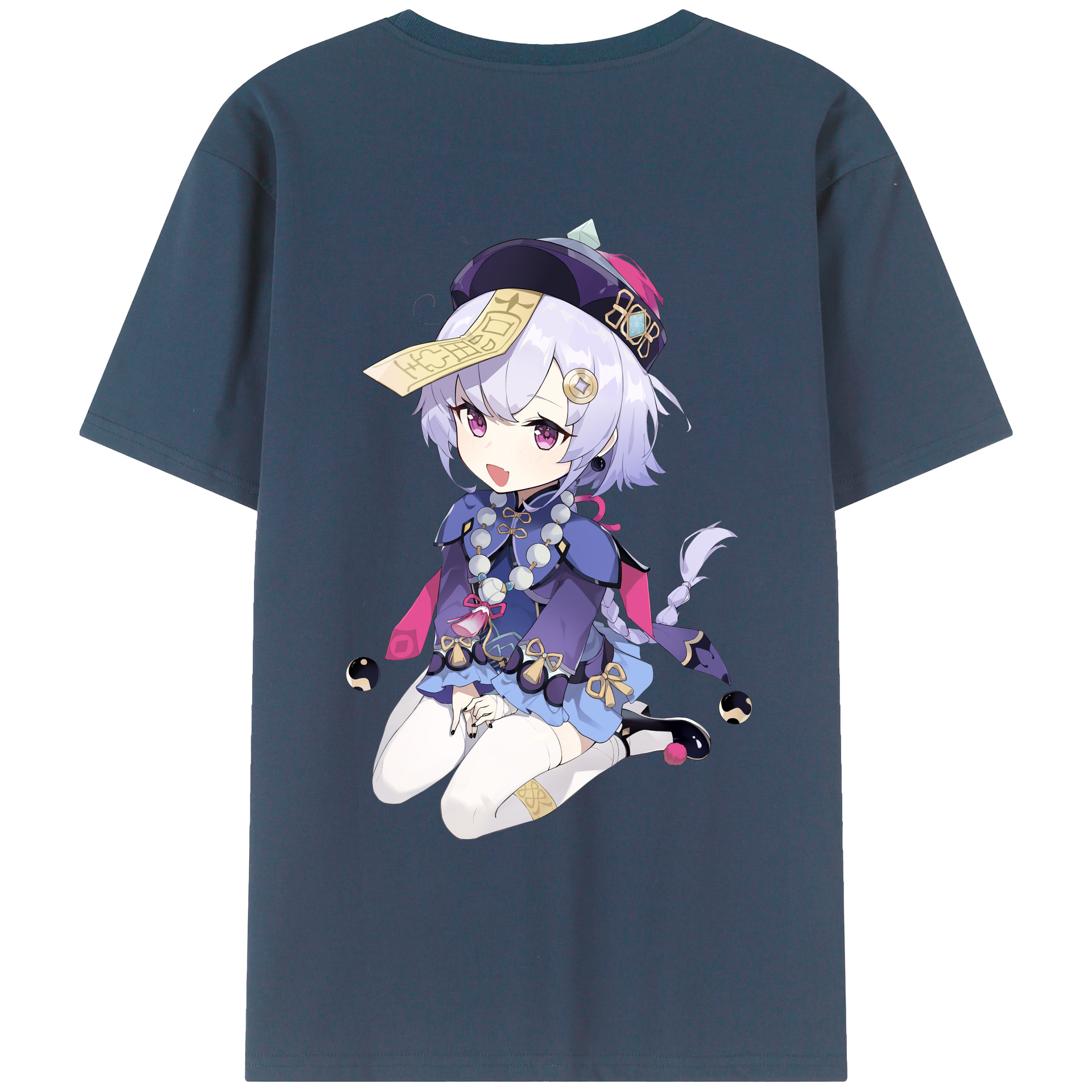 げんし神 七七 なな  genshin Nana 綿100％ メンズ半袖Tシャツ（バックプリント） 通気性