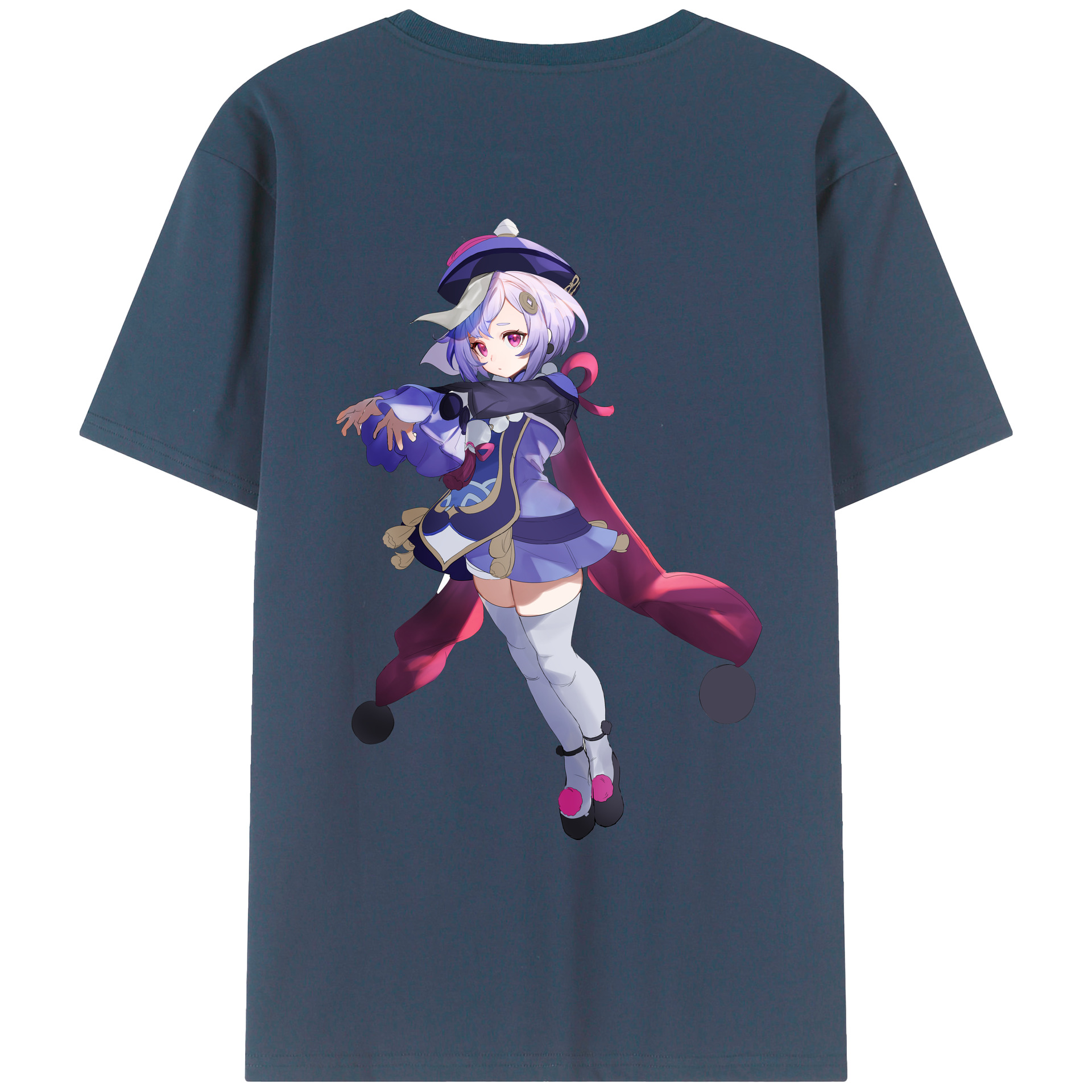 げんし神 七七 なな  genshin Nana 綿100％ メンズ半袖Tシャツ（バックプリント） 通気性
