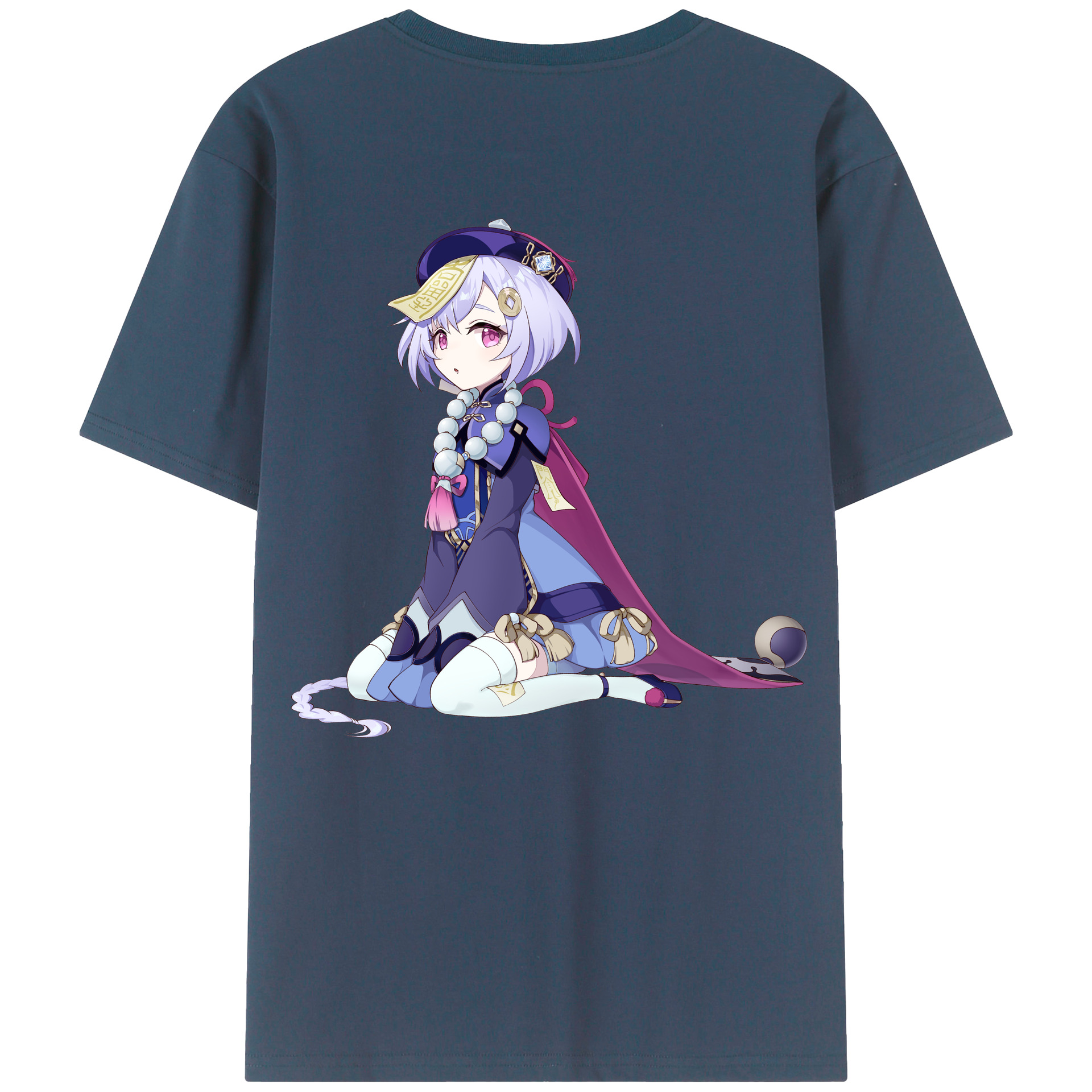 げんし神 七七 なな  genshin Nana 綿100％ メンズ半袖Tシャツ（バックプリント） 通気性