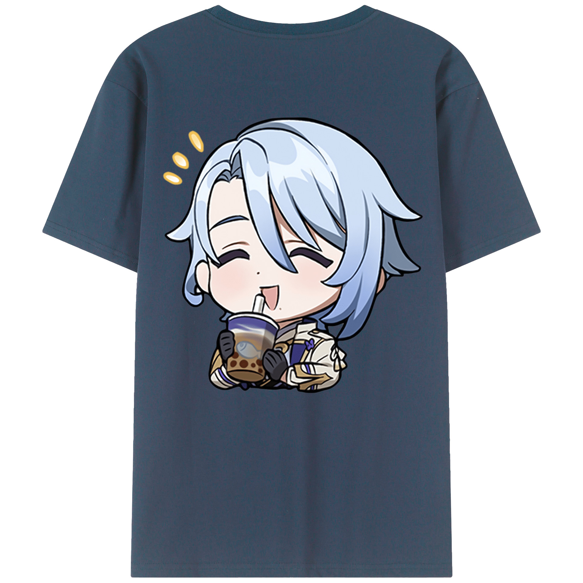 げんし神 神里綾人 かみさとあやと genshin Kamisato Ayato 綿100％ メンズ半袖Tシャツ（バックプリント） 通気性