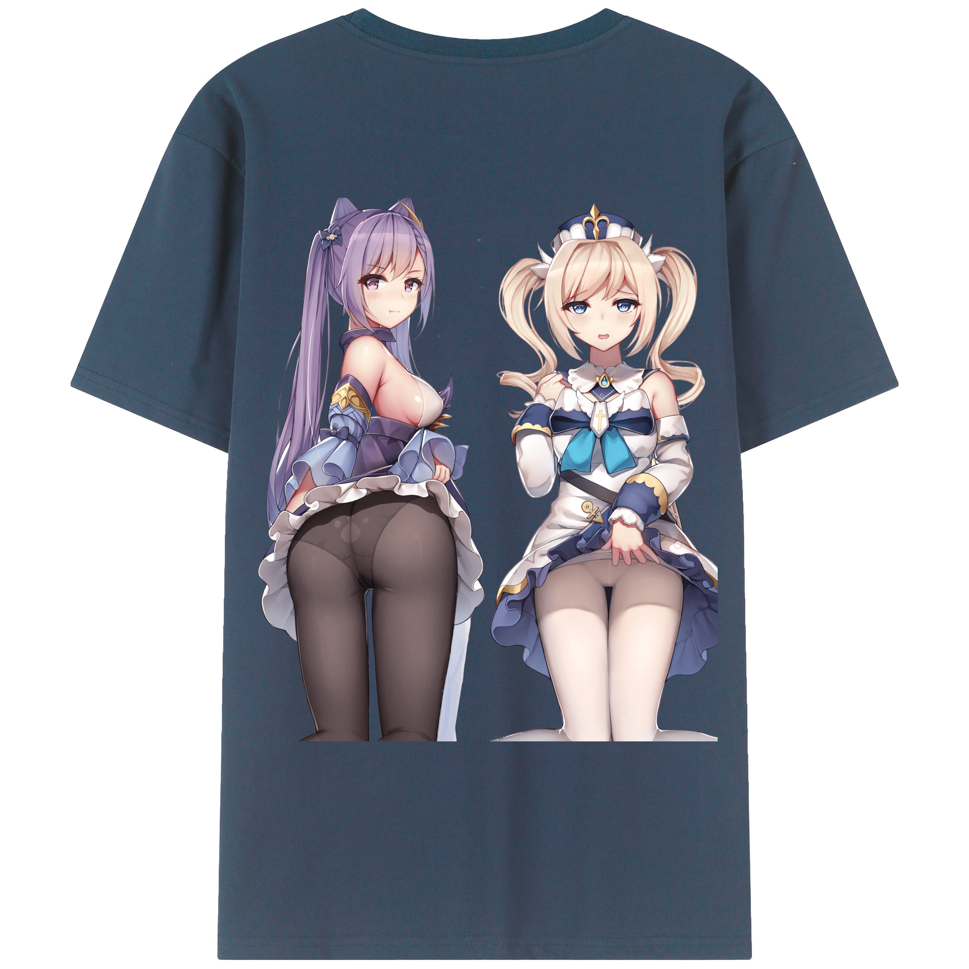 げんし神 刻晴 こくせい genshin Kokusei 綿100％ メンズ半袖Tシャツ（バックプリント） 通気性