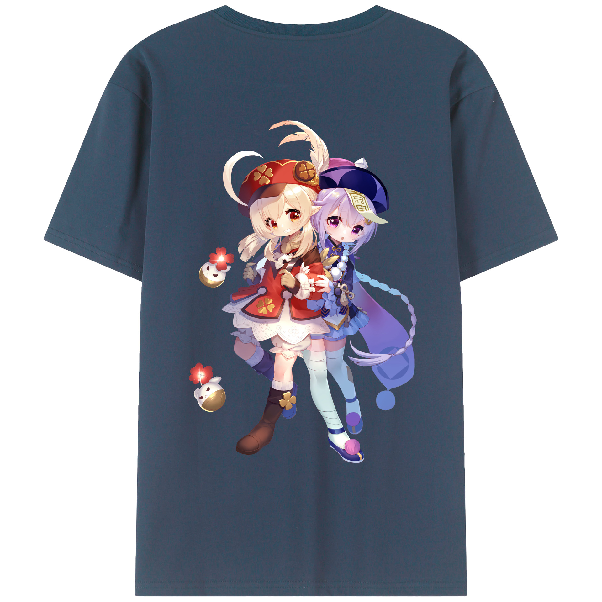 げんし神 七七 なな  genshin Nana 綿100％ メンズ半袖Tシャツ（バックプリント） 通気性