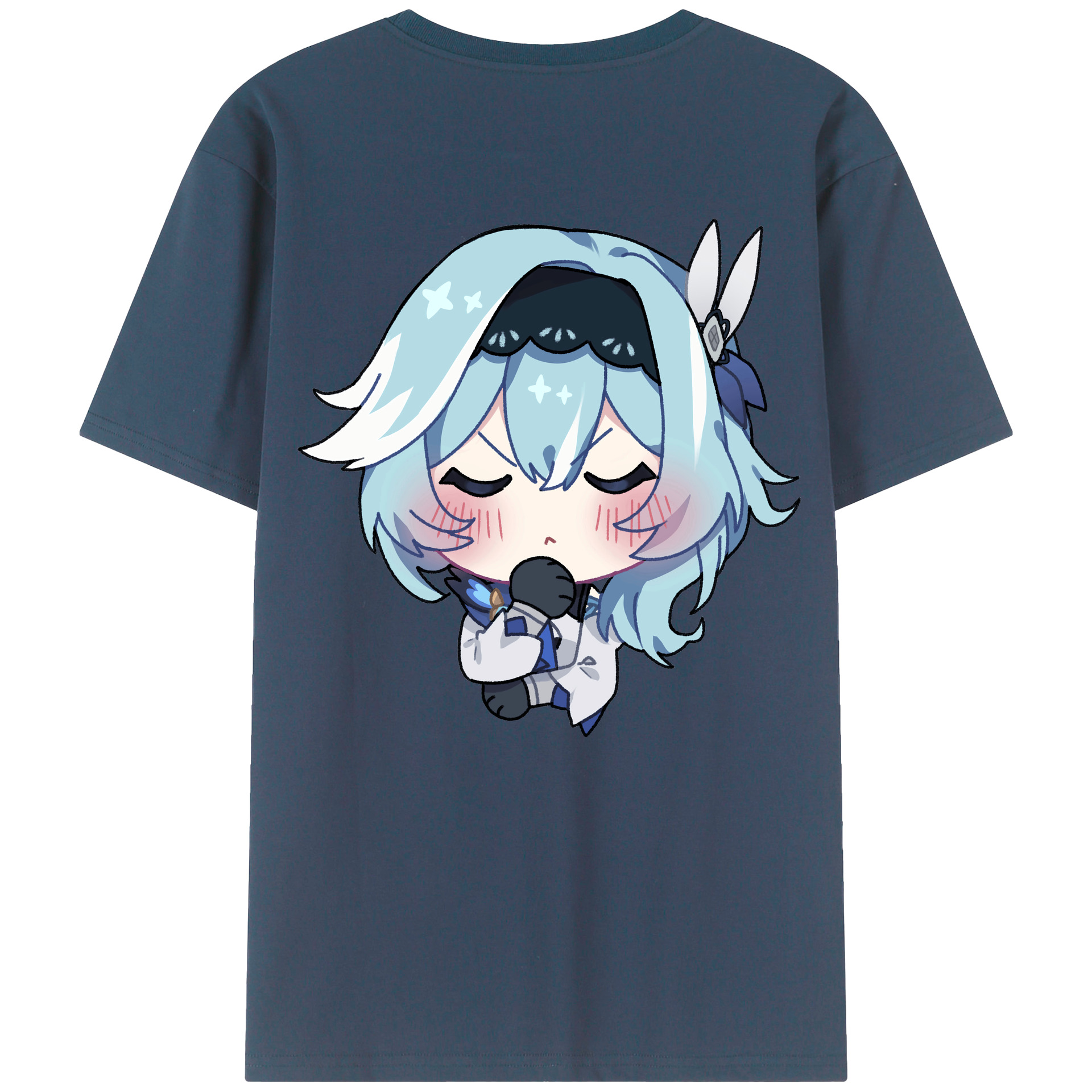 げんし神 优菈 ゆうら genshin Yūra 綿100％ メンズ半袖Tシャツ（バックプリント） 通気性