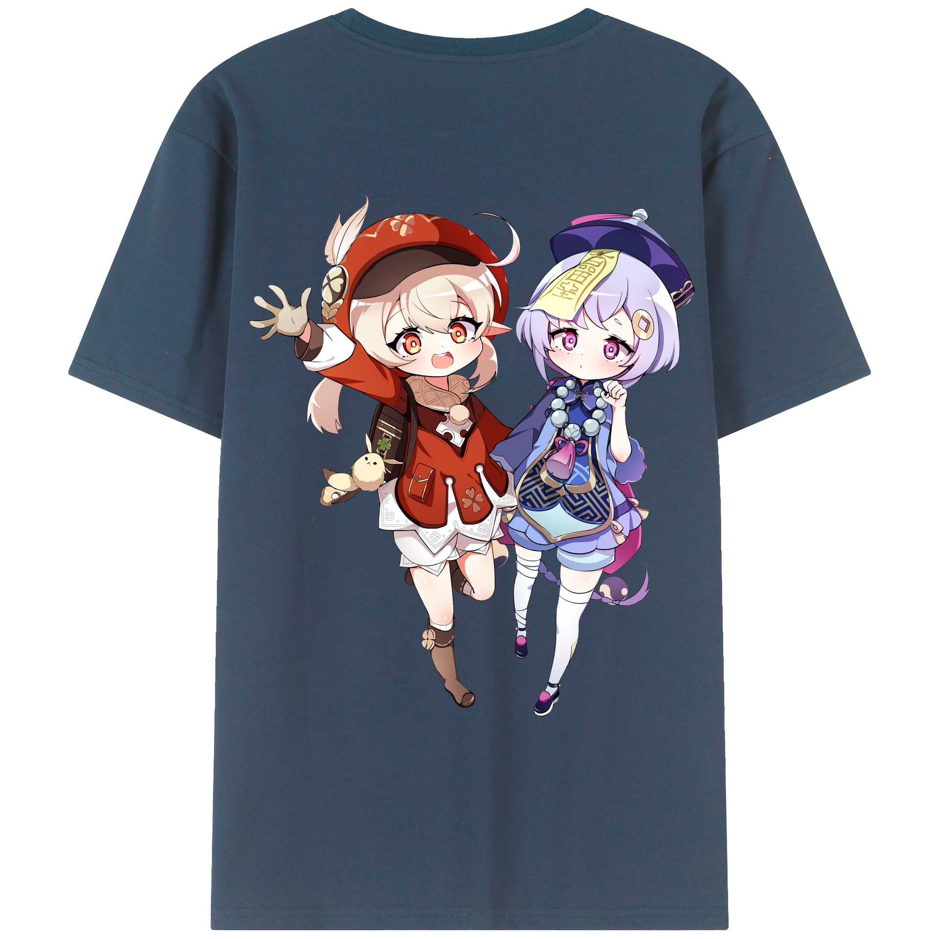 げんし神 七七 なな  genshin Nana 綿100％ メンズ半袖Tシャツ（バックプリント） 通気性