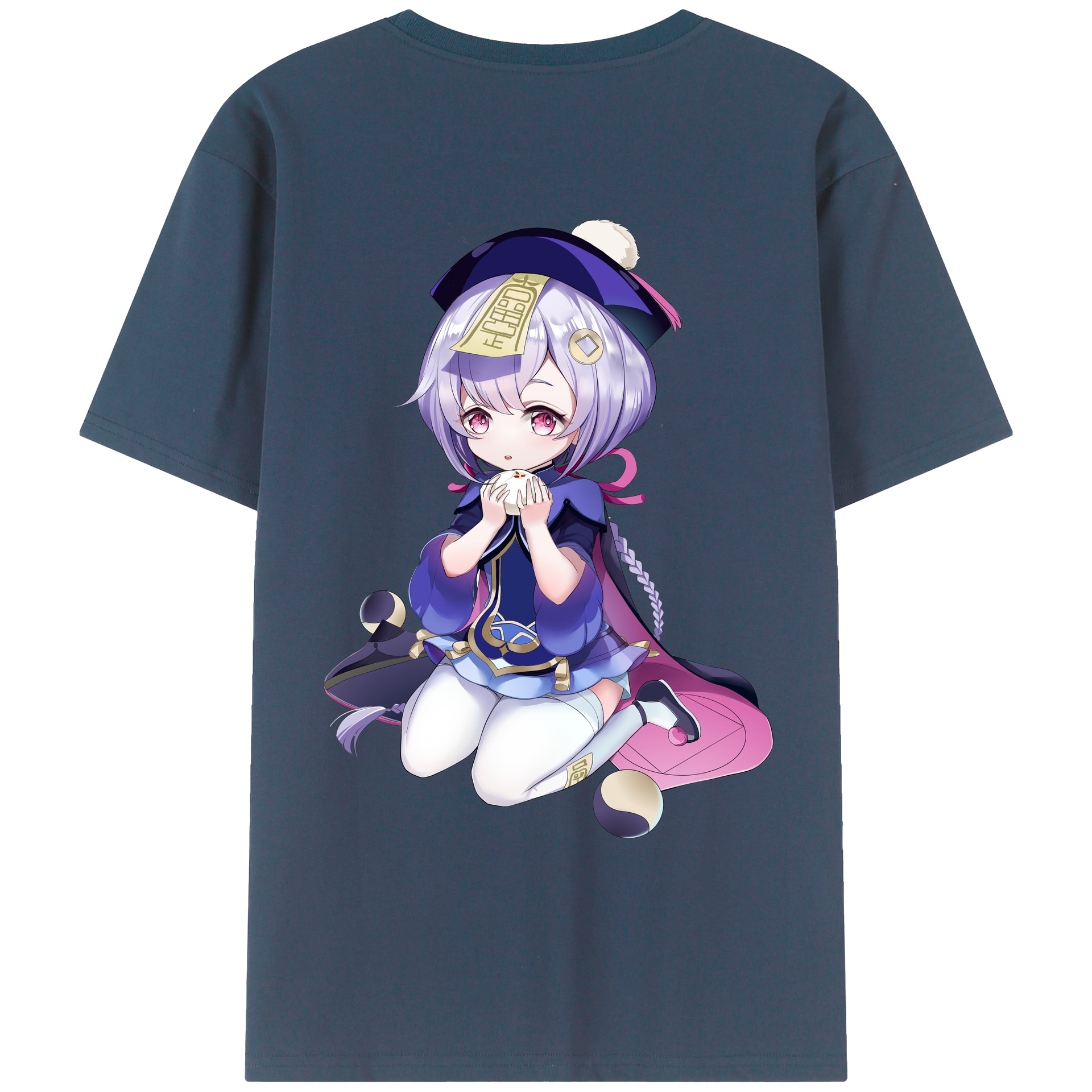 げんし神 七七 なな  genshin Nana 綿100％ メンズ半袖Tシャツ（バックプリント） 通気性