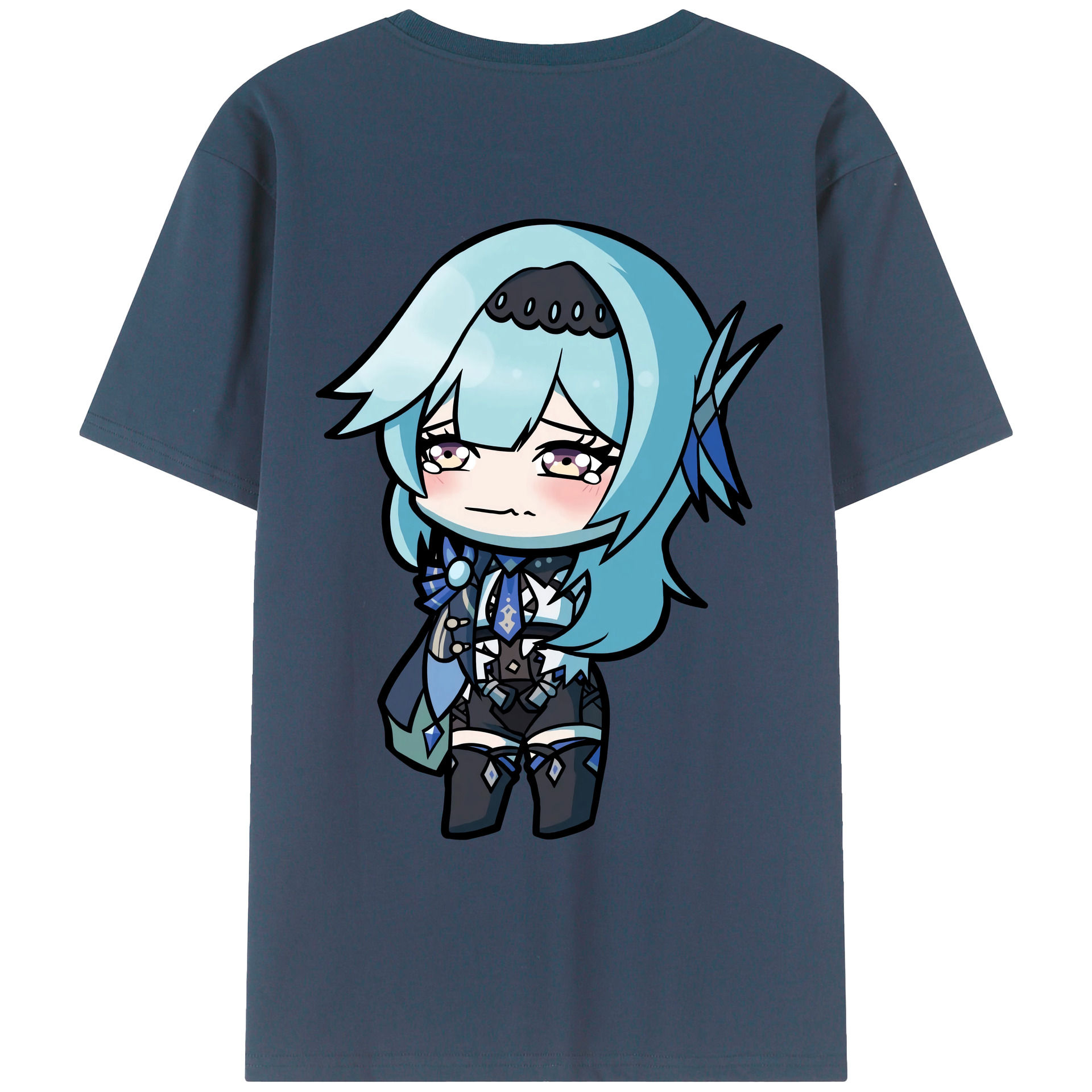 げんし神 优菈 ゆうら genshin Yūra 綿100％ メンズ半袖Tシャツ（バックプリント） 通気性