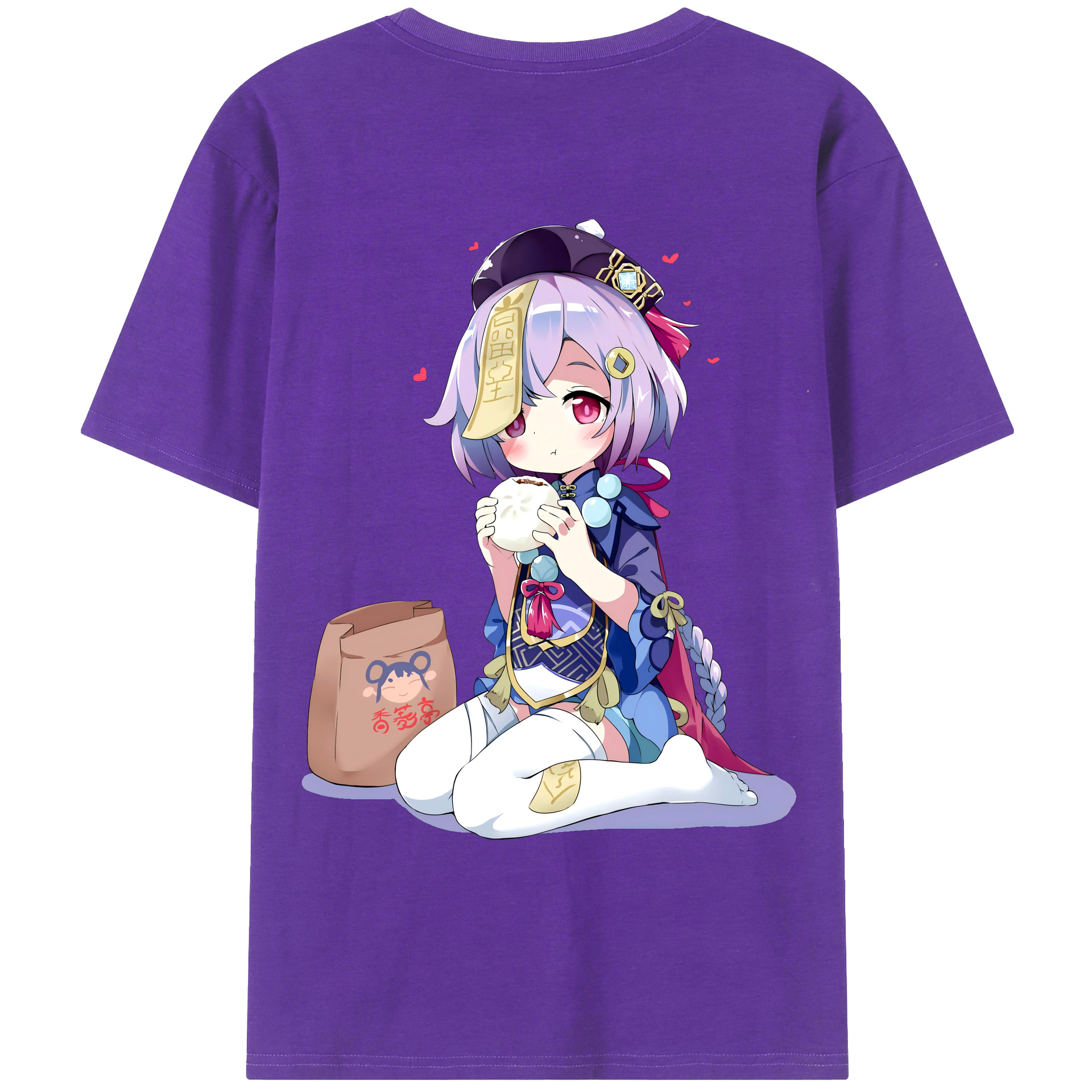 げんし神 七七 なな  genshin Nana 綿100％ メンズ半袖Tシャツ（バックプリント） 通気性