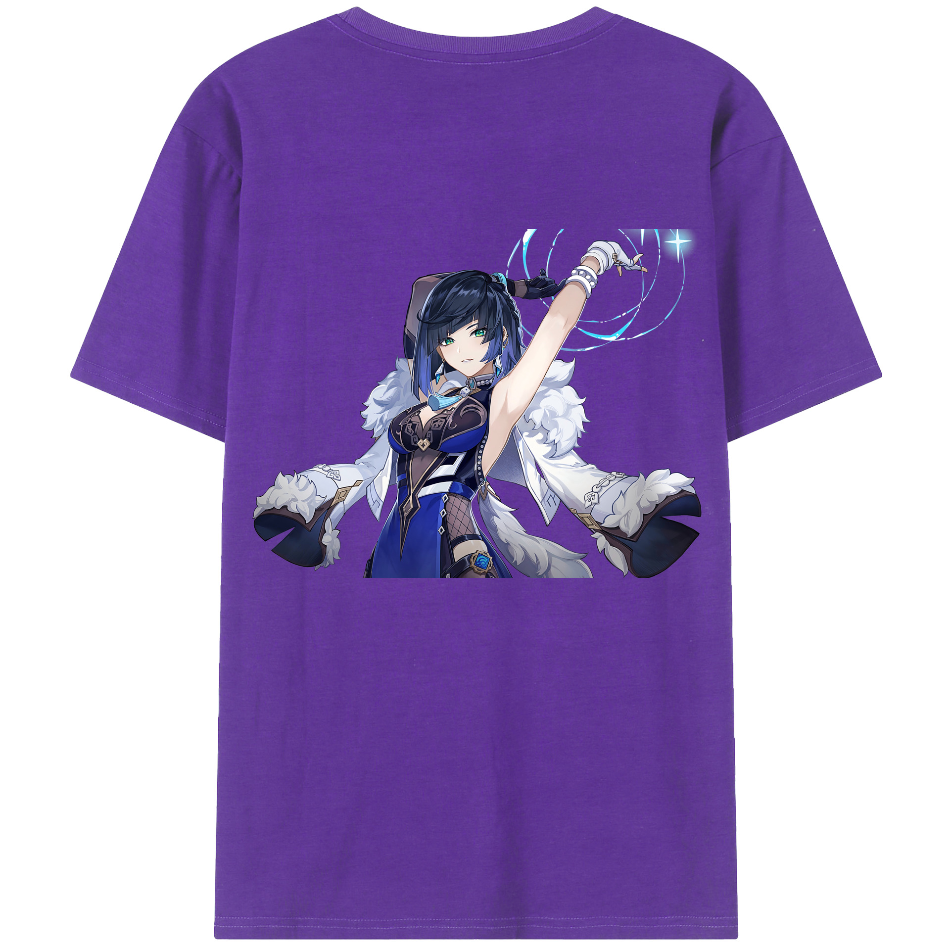 げんし神 夜兰 やらん genshin Yaran 綿100％ メンズ半袖Tシャツ（バックプリント） 通気性