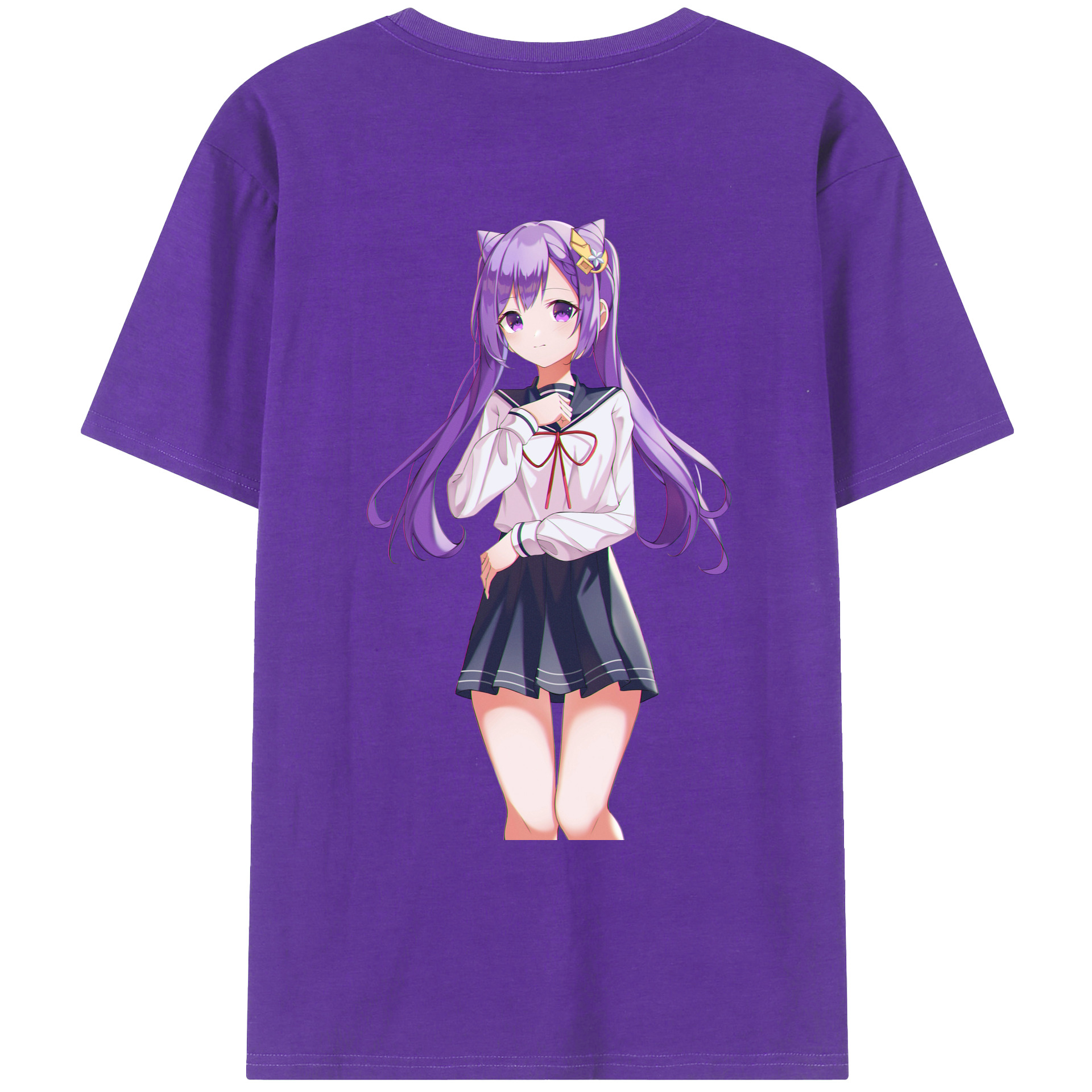 げんし神 刻晴 こくせい genshin Kokusei 綿100％ メンズ半袖Tシャツ（バックプリント） 通気性