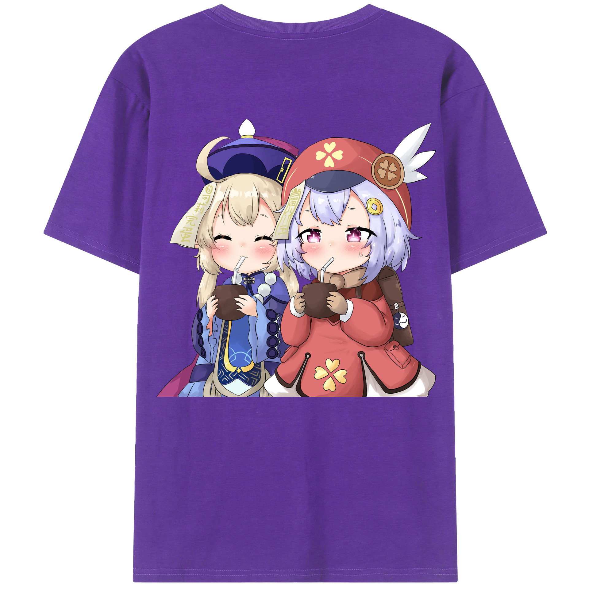 げんし神 七七 なな  genshin Nana 綿100％ メンズ半袖Tシャツ（バックプリント） 通気性