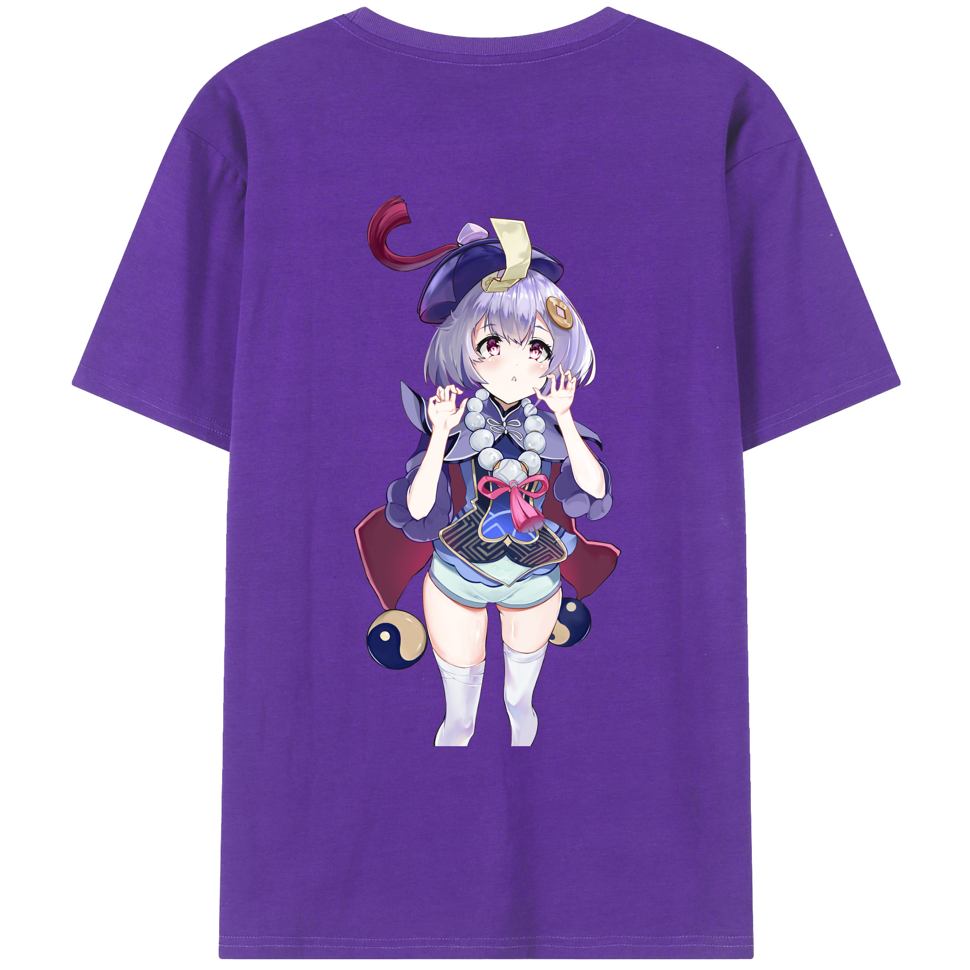 げんし神 七七 なな  genshin Nana 綿100％ メンズ半袖Tシャツ（バックプリント） 通気性