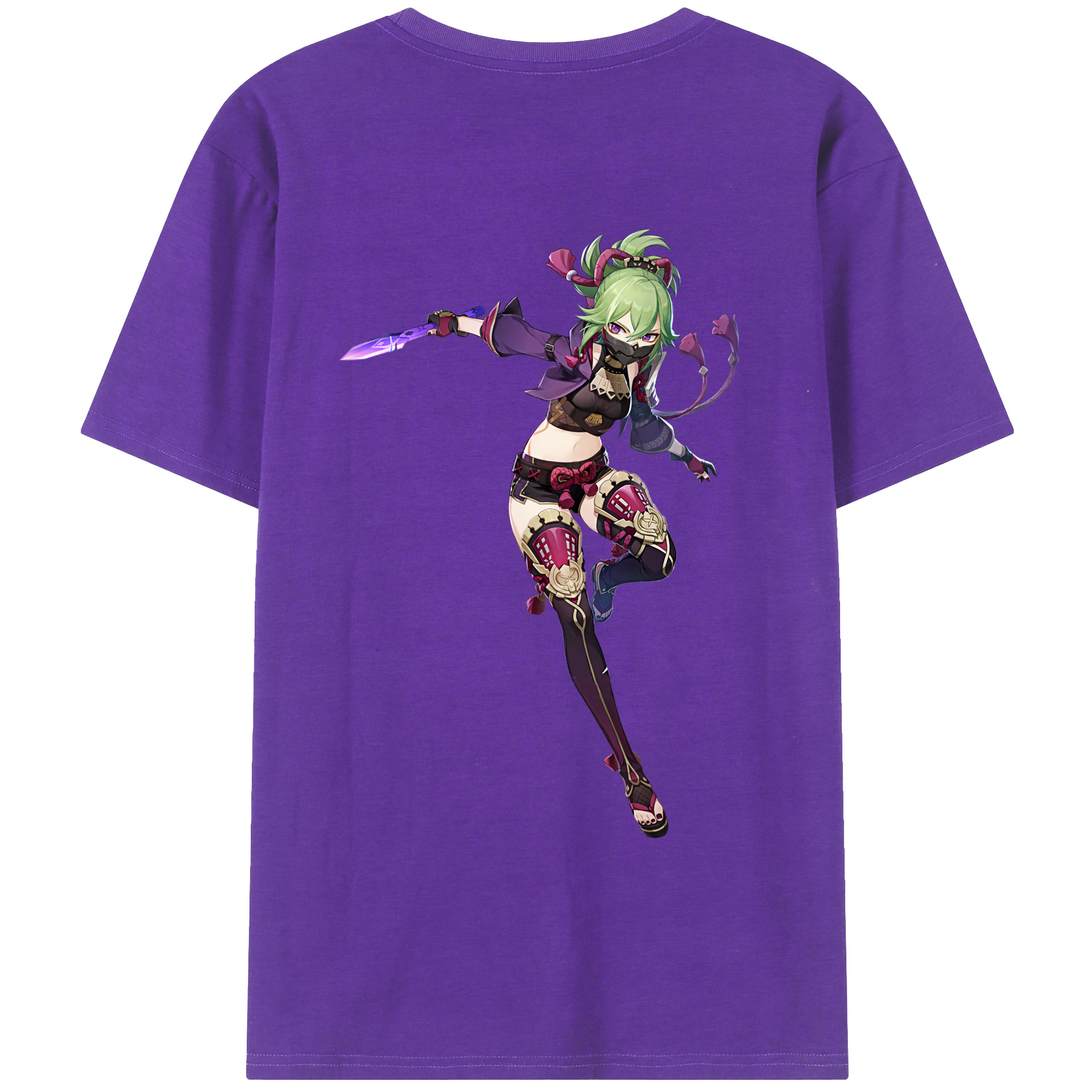 げんし神  久岐忍 くき しのぶ genshin Kuki Shinobu 綿100％ メンズ半袖Tシャツ（バックプリント） 通気性