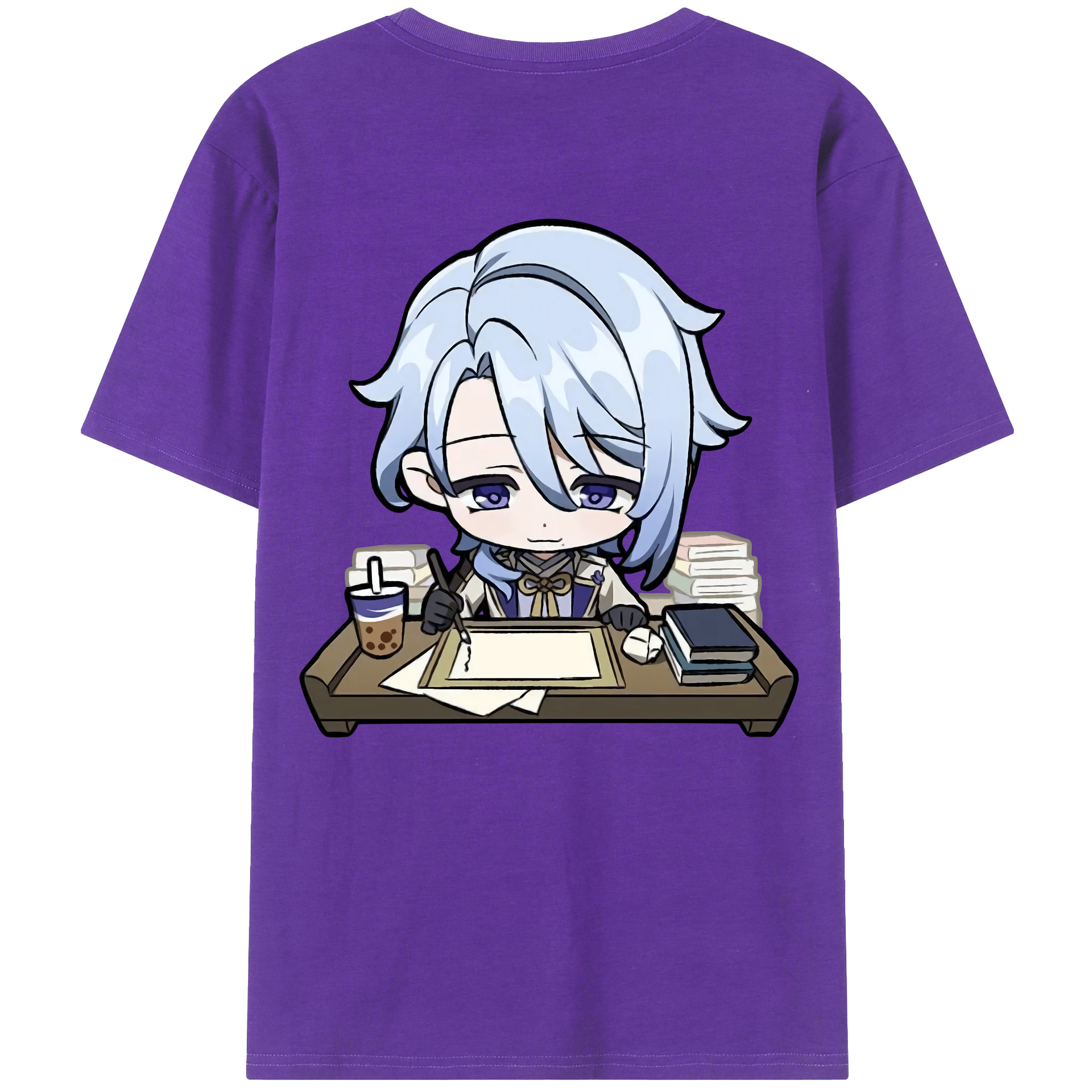 げんし神 神里綾人 かみさとあやと genshin Kamisato Ayato 綿100％ メンズ半袖Tシャツ（バックプリント） 通気性