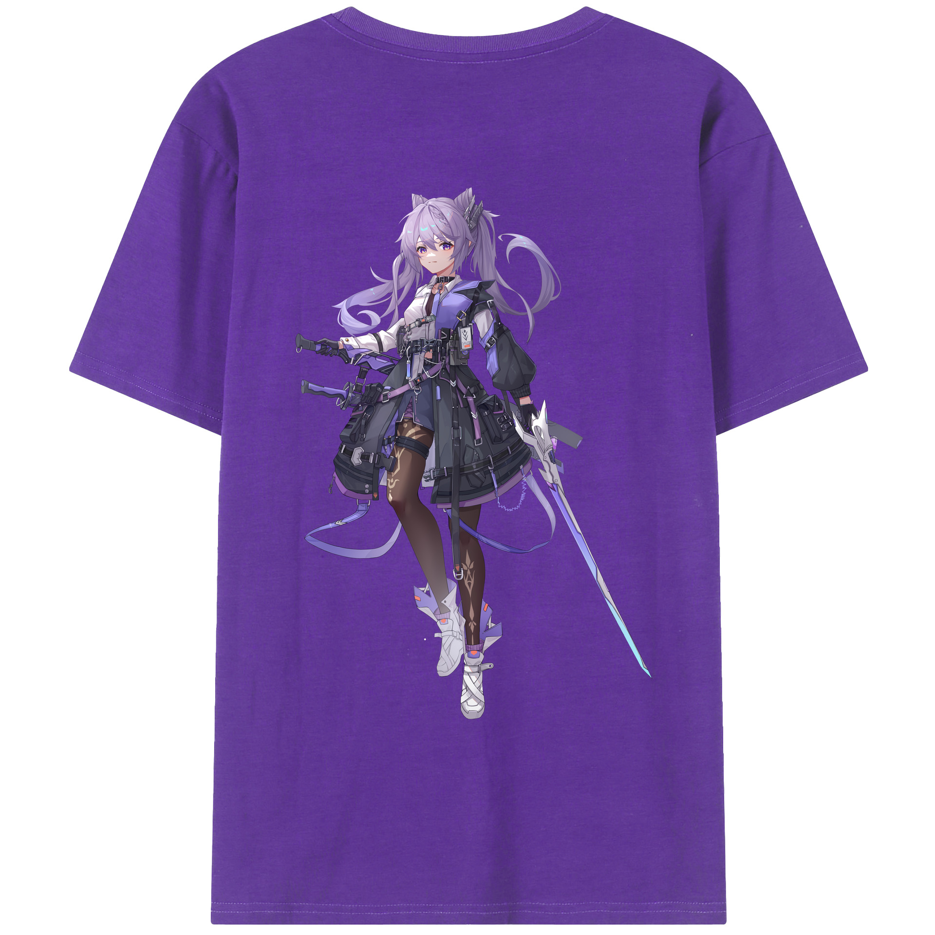 げんし神 刻晴 こくせい genshin Kokusei 綿100％ メンズ半袖Tシャツ（バックプリント） 通気性