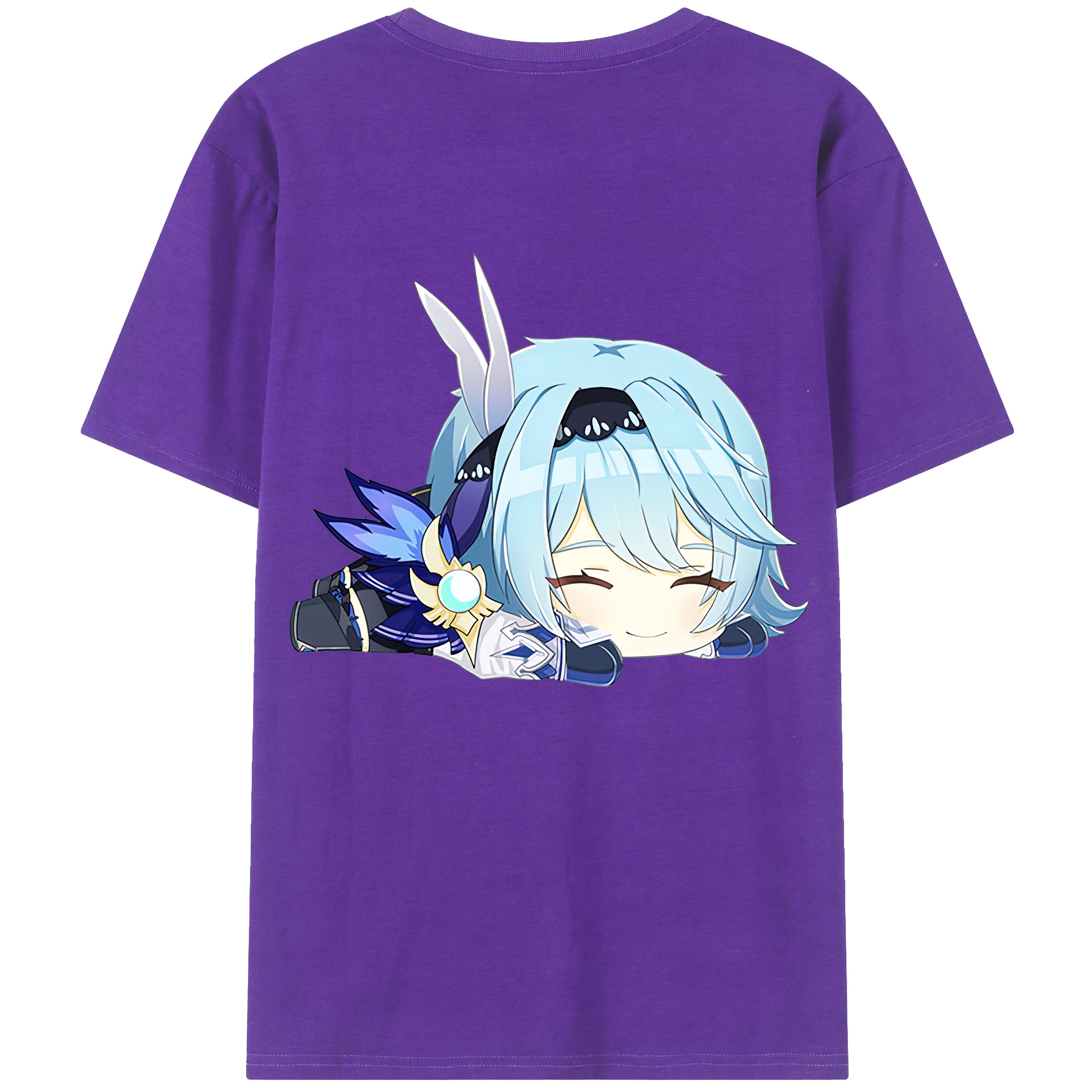 げんし神 优菈 ゆうら genshin Yūra 綿100％ メンズ半袖Tシャツ（バックプリント） 通気性