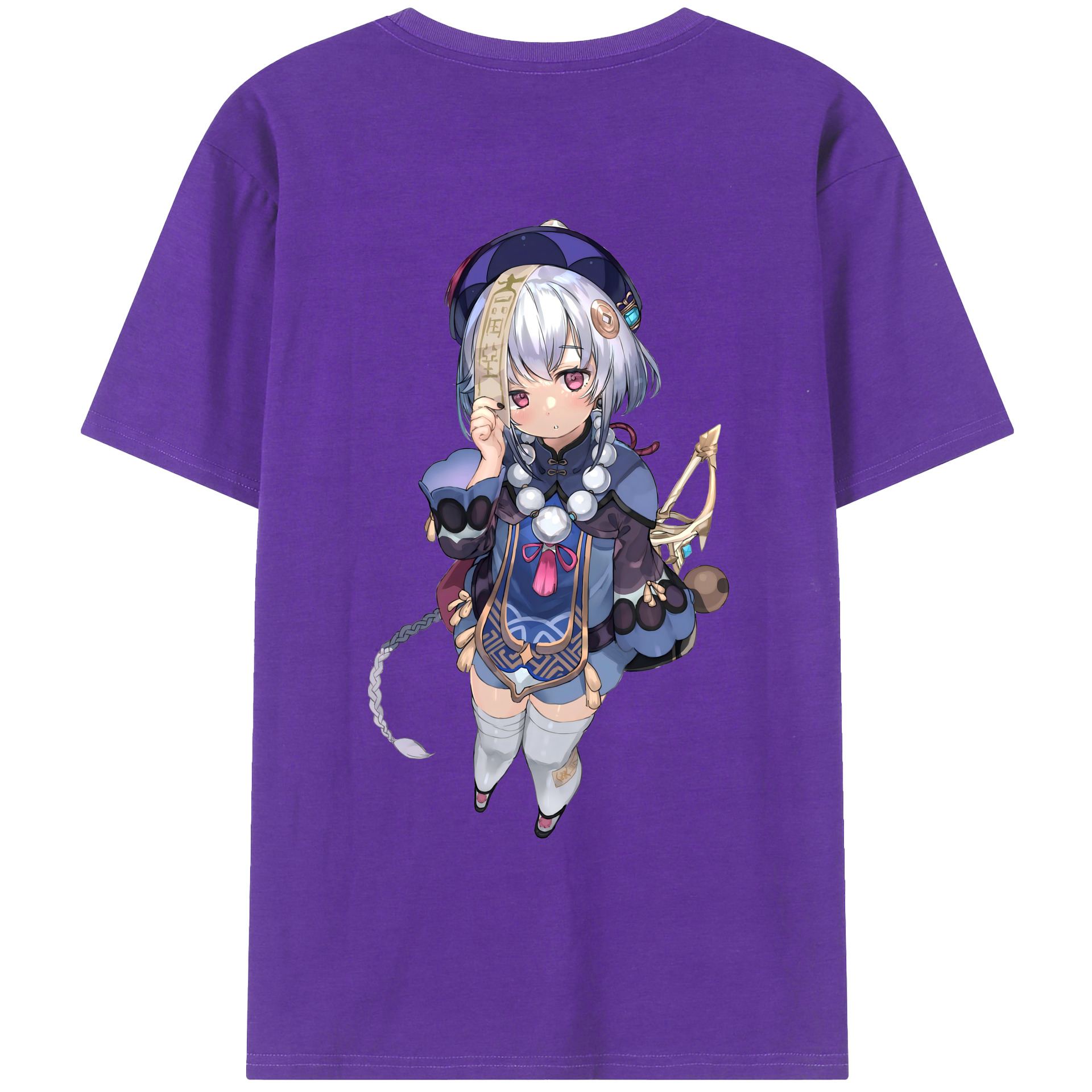 げんし神 七七 なな  genshin Nana 綿100％ メンズ半袖Tシャツ（バックプリント） 通気性