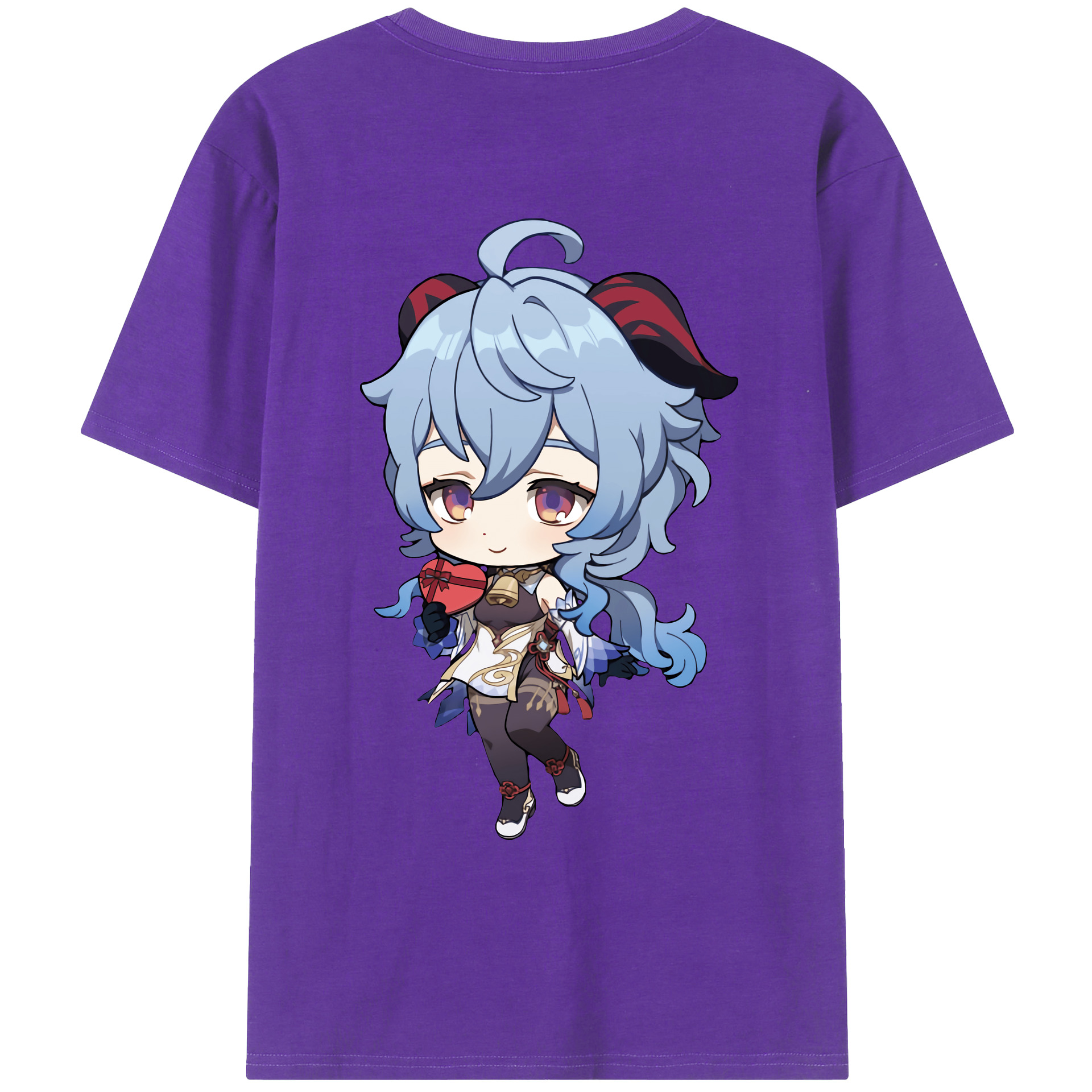 げんし神 甘雨 かんう genshin Ganyu 綿100％ メンズ半袖Tシャツ（バックプリント） 通気性