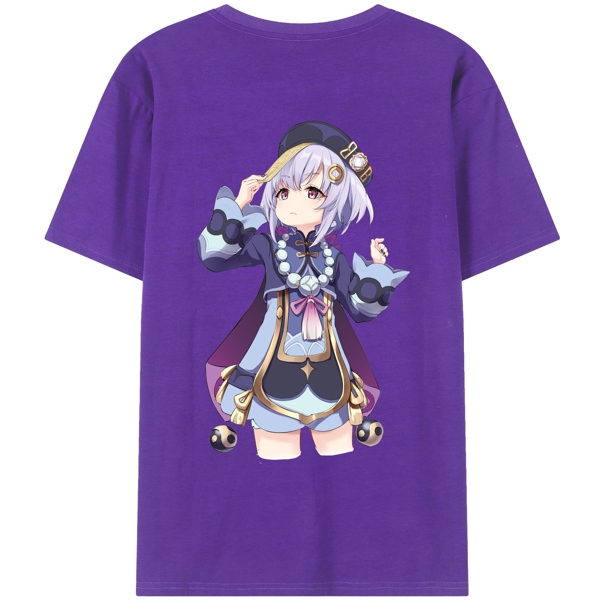 げんし神 七七 なな  genshin Nana 綿100％ メンズ半袖Tシャツ（バックプリント） 通気性