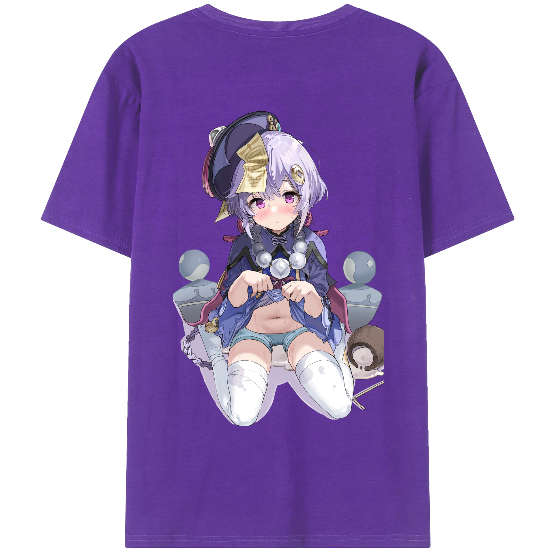 げんし神 七七 なな  genshin Nana 綿100％ メンズ半袖Tシャツ（バックプリント） 通気性