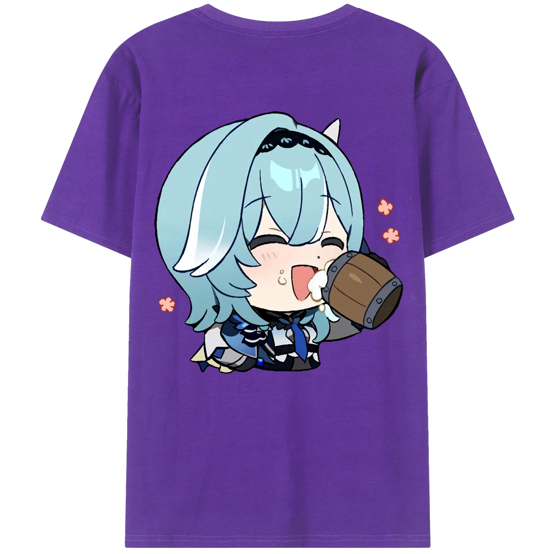 げんし神 优菈 ゆうら genshin Yūra 綿100％ メンズ半袖Tシャツ（バックプリント） 通気性