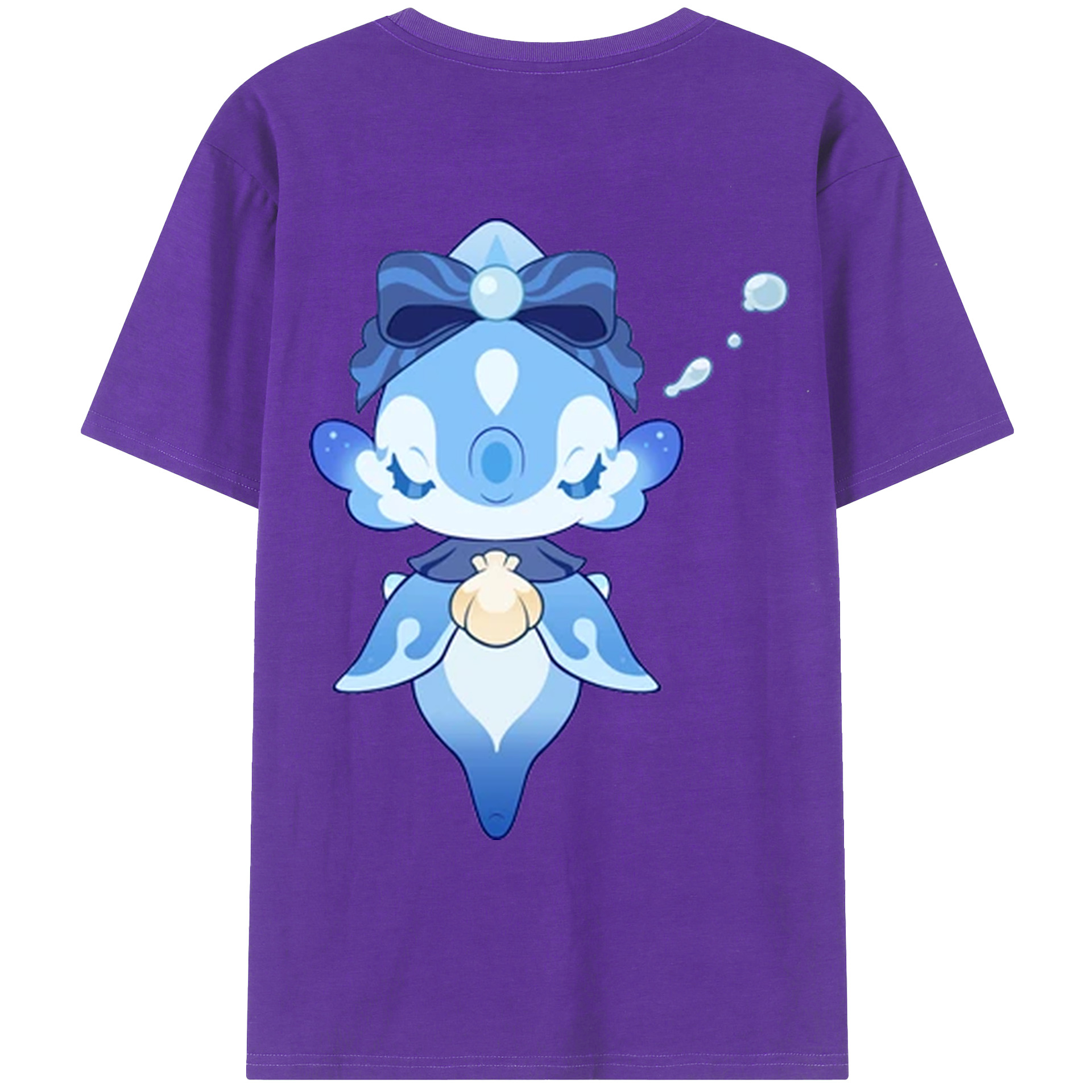 げんし神 フリーナ genshin Furina 綿100％ メンズ半袖Tシャツ（バックプリント） 通気性