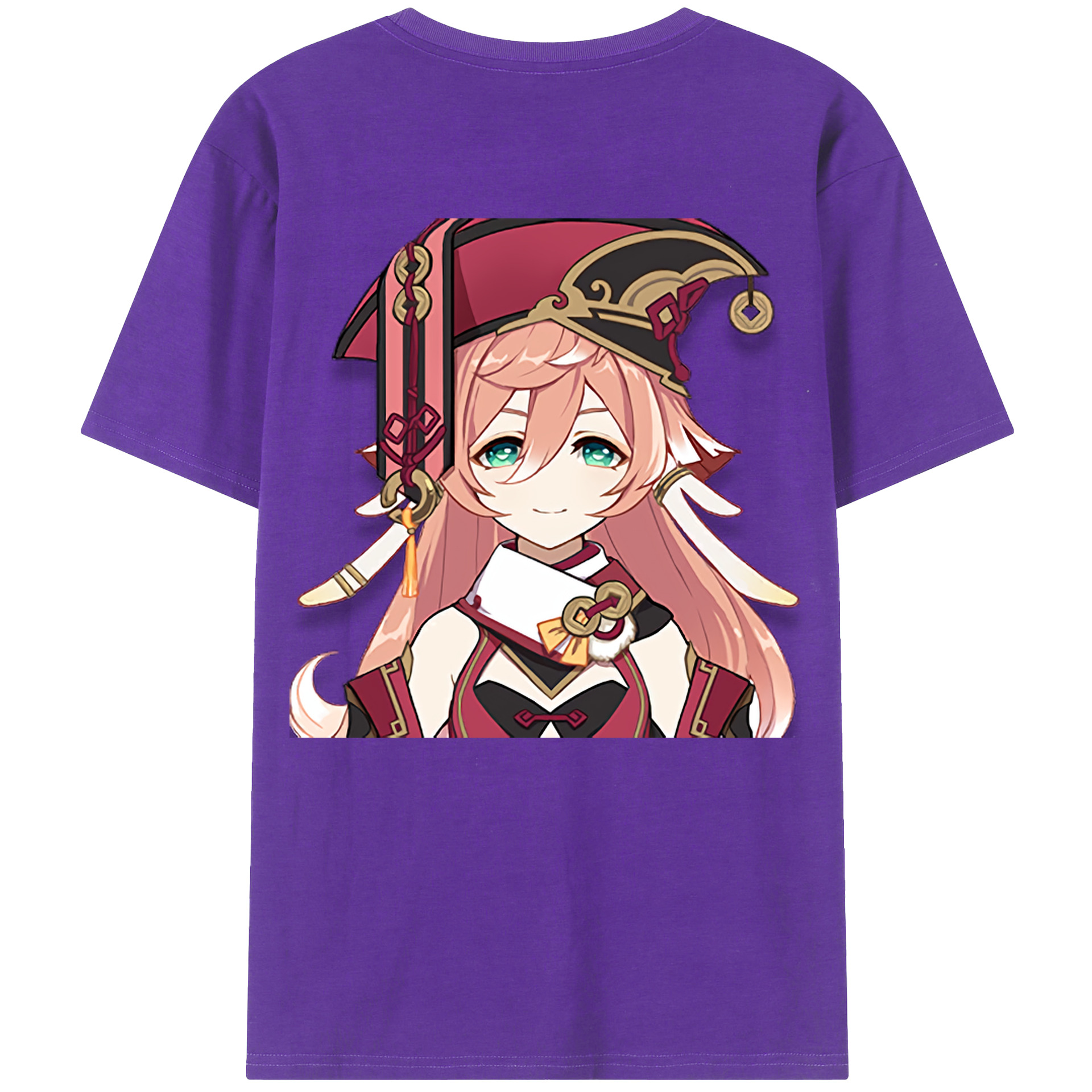 げんし神 ヤンフェイ genshin Yanfei 綿100％ メンズ半袖Tシャツ（バックプリント） 通気性