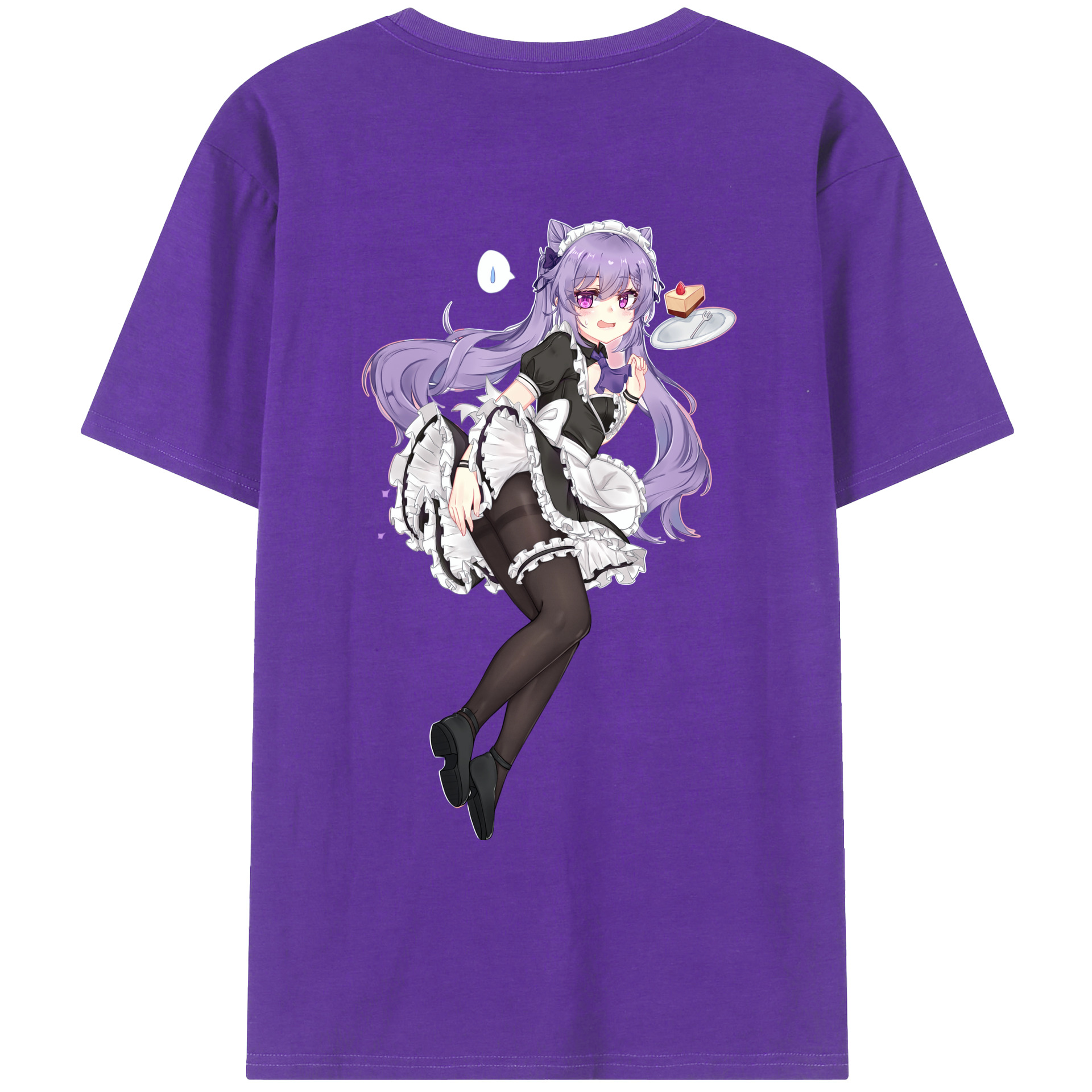 げんし神 刻晴 こくせい genshin Kokusei 綿100％ メンズ半袖Tシャツ（バックプリント） 通気性
