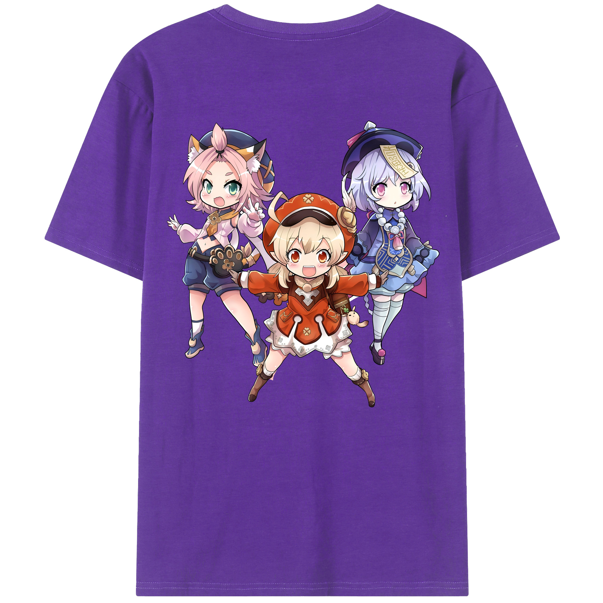 げんし神 七七 なな  genshin Nana 綿100％ メンズ半袖Tシャツ（バックプリント） 通気性