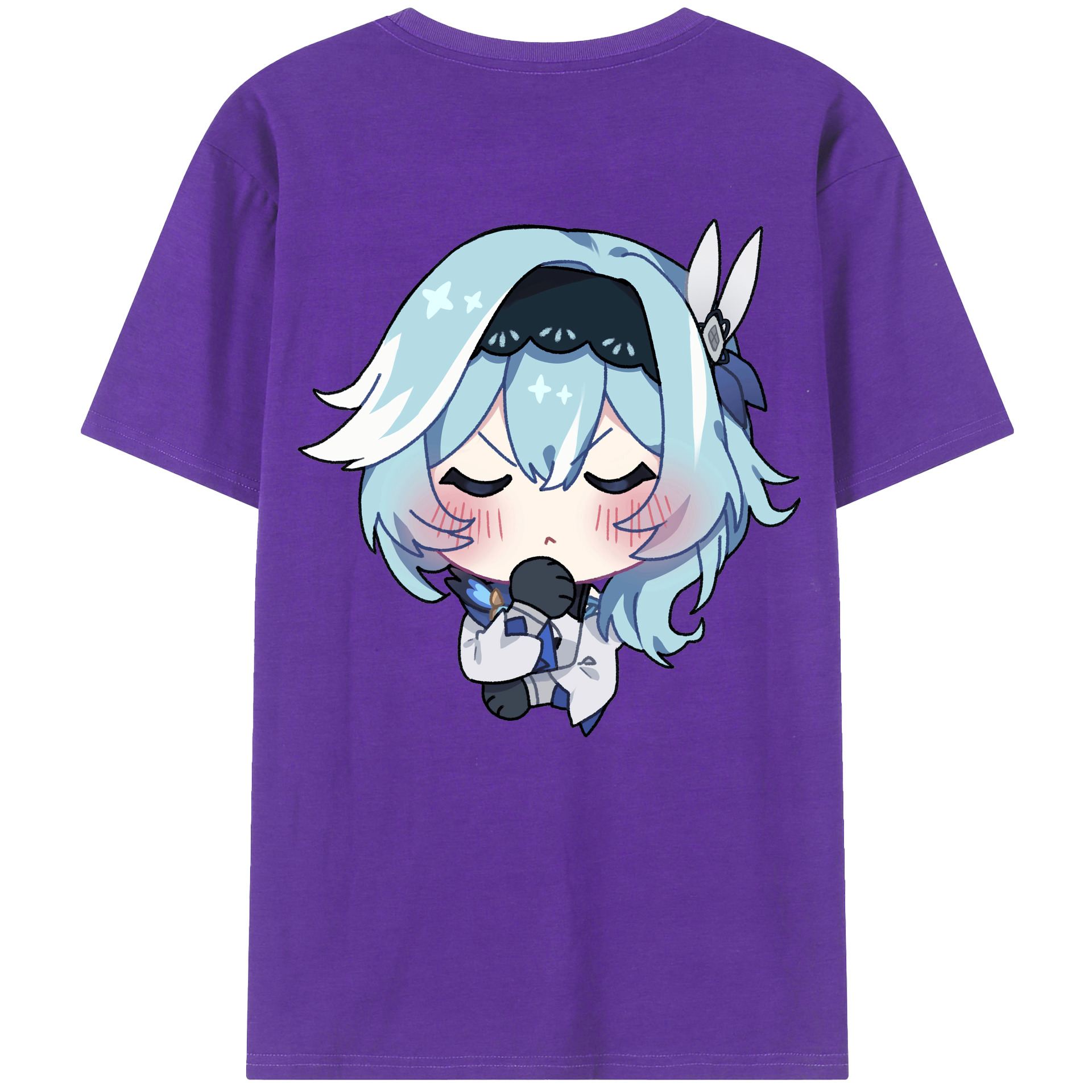 げんし神 优菈 ゆうら genshin Yūra 綿100％ メンズ半袖Tシャツ（バックプリント） 通気性