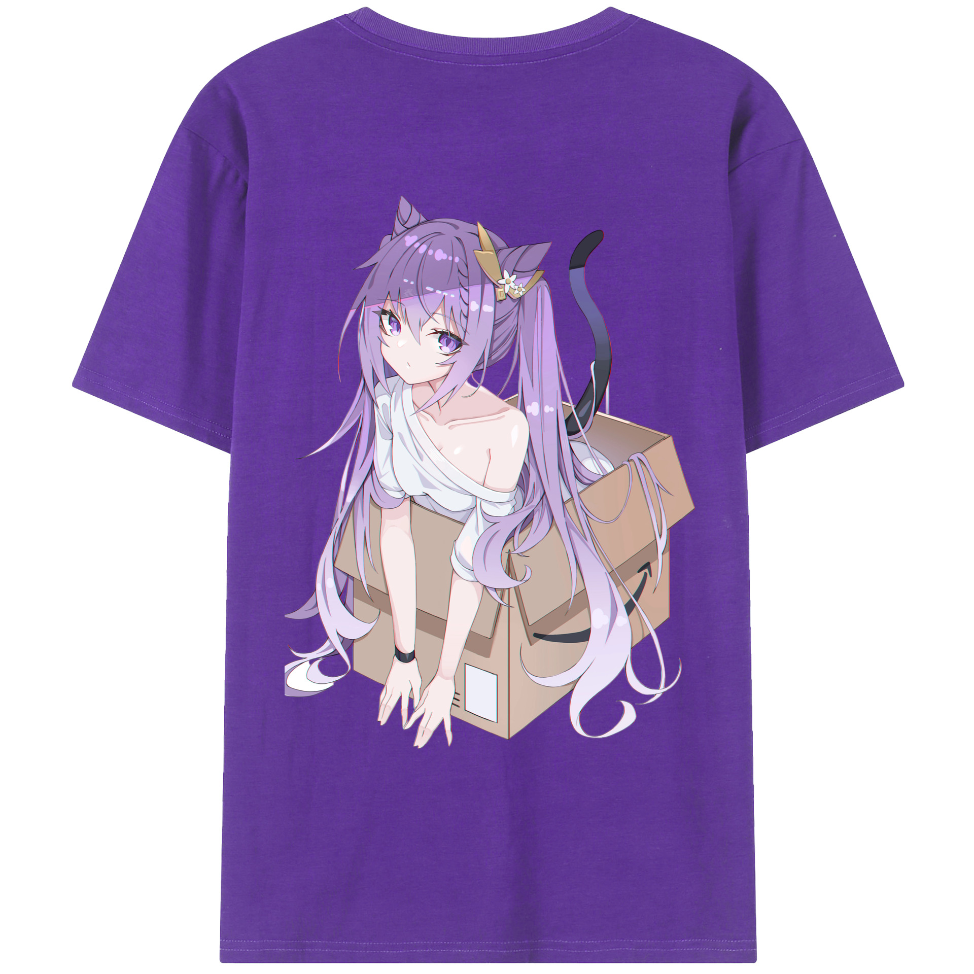 げんし神 刻晴 こくせい genshin Kokusei 綿100％ メンズ半袖Tシャツ（バックプリント） 通気性