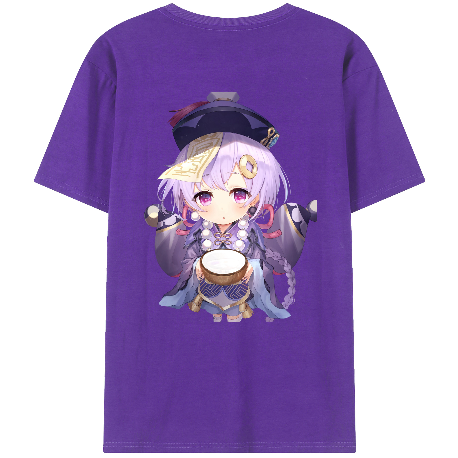 げんし神 七七 なな  genshin Nana 綿100％ メンズ半袖Tシャツ（バックプリント） 通気性