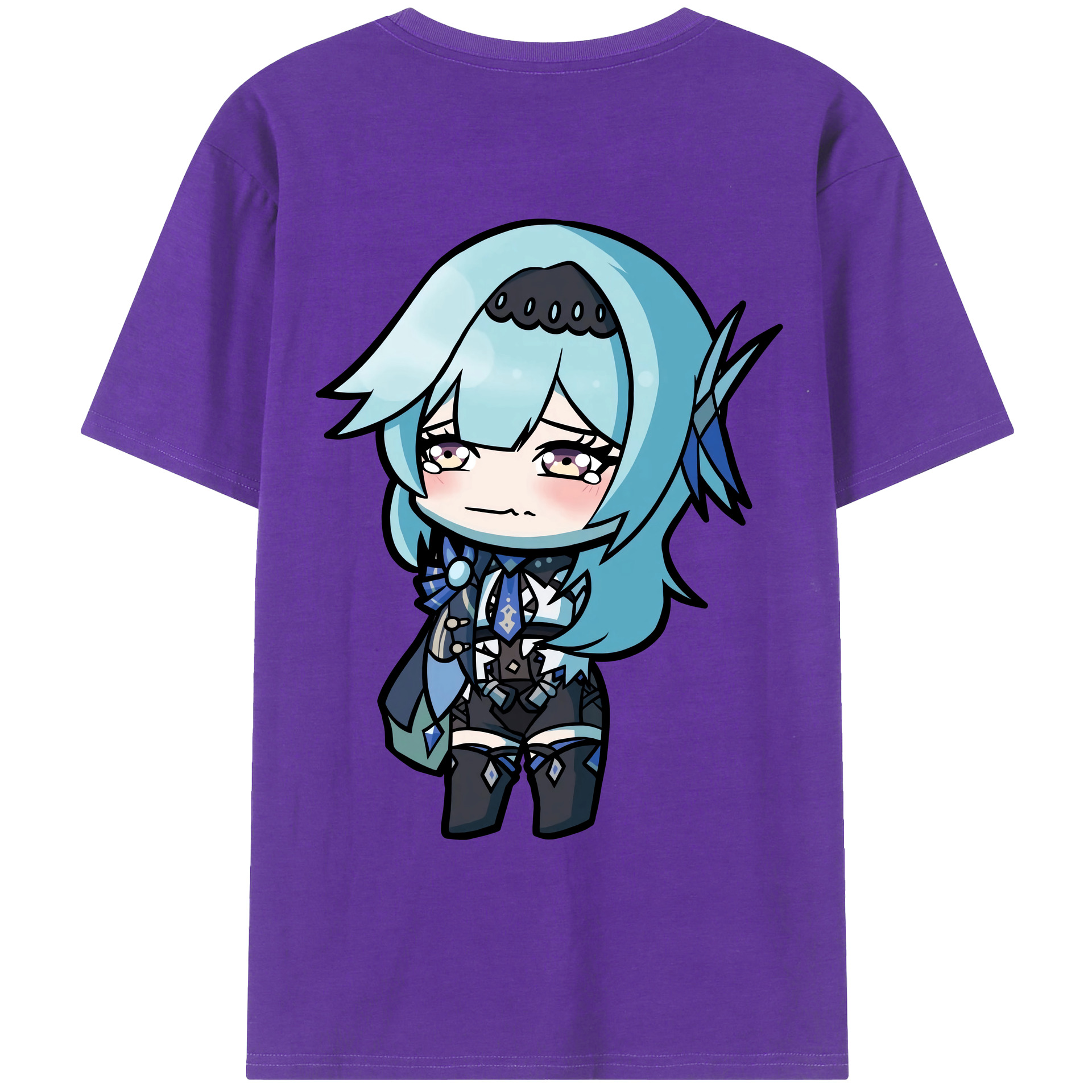 げんし神 优菈 ゆうら genshin Yūra 綿100％ メンズ半袖Tシャツ（バックプリント） 通気性