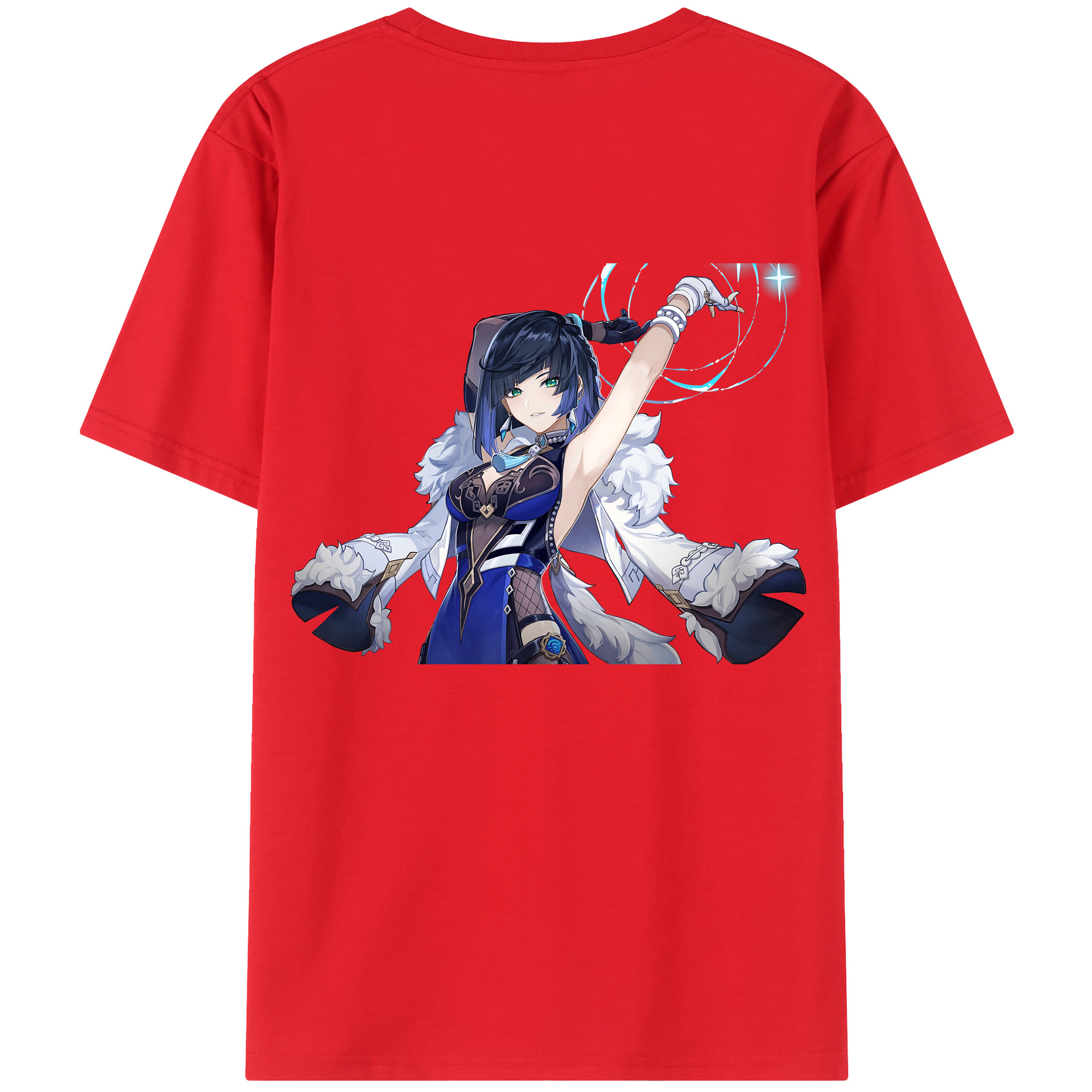 げんし神 夜兰 やらん genshin Yaran 綿100％ メンズ半袖Tシャツ（バックプリント） 通気性