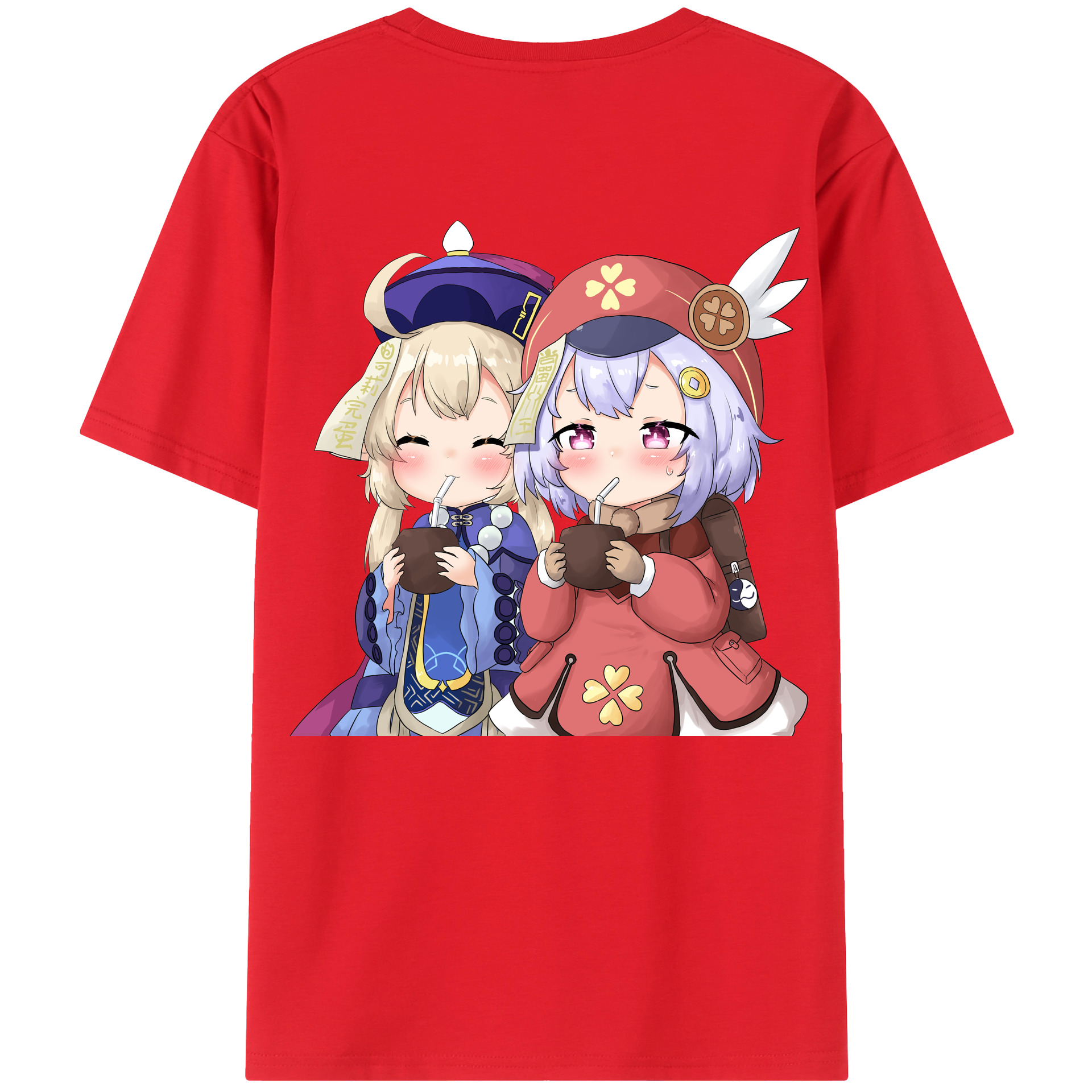 げんし神 七七 なな  genshin Nana 綿100％ メンズ半袖Tシャツ（バックプリント） 通気性