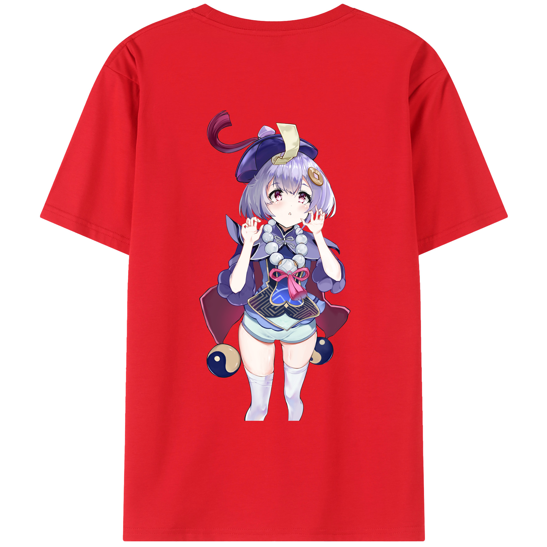 げんし神 七七 なな  genshin Nana 綿100％ メンズ半袖Tシャツ（バックプリント） 通気性