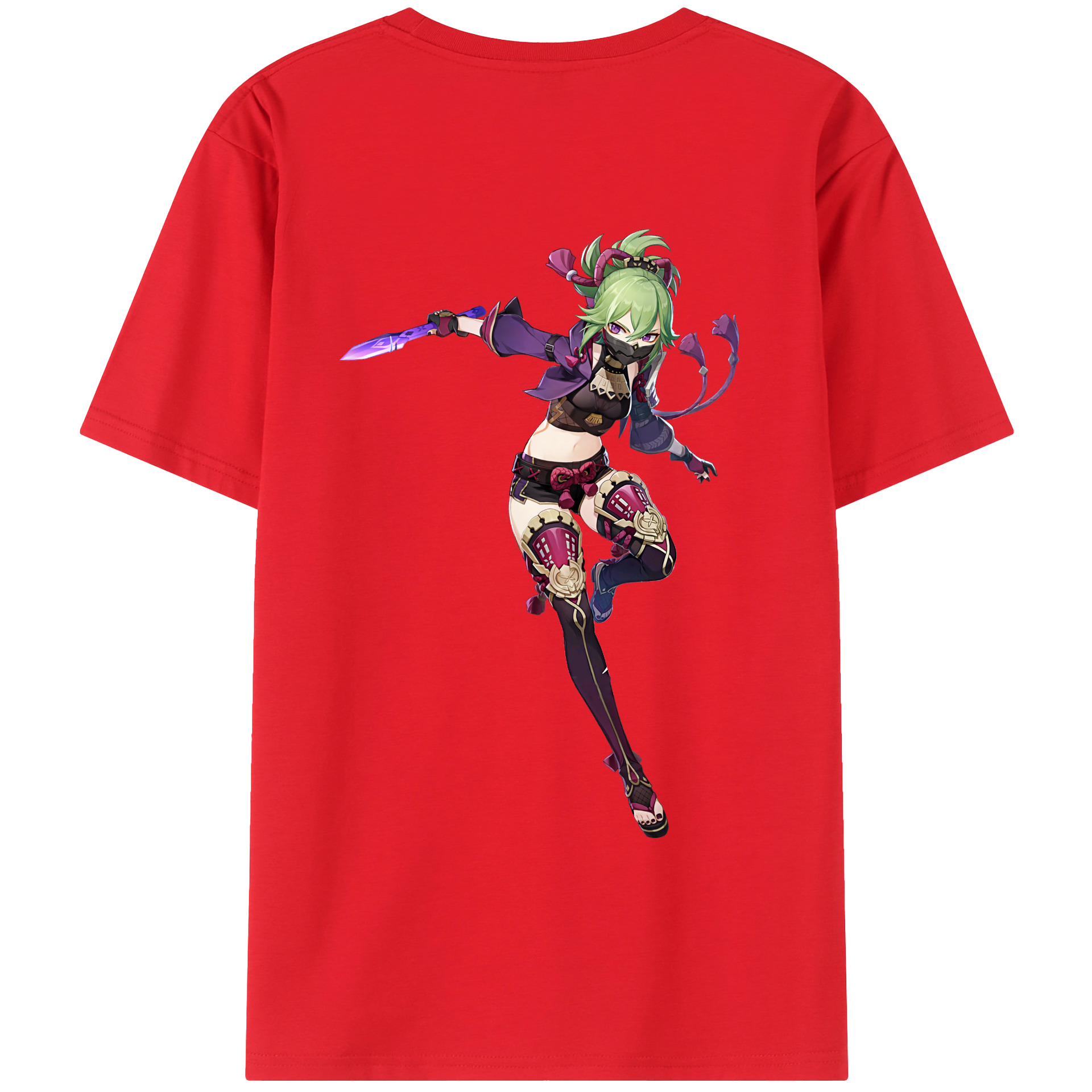 げんし神  久岐忍 くき しのぶ genshin Kuki Shinobu 綿100％ メンズ半袖Tシャツ（バックプリント） 通気性
