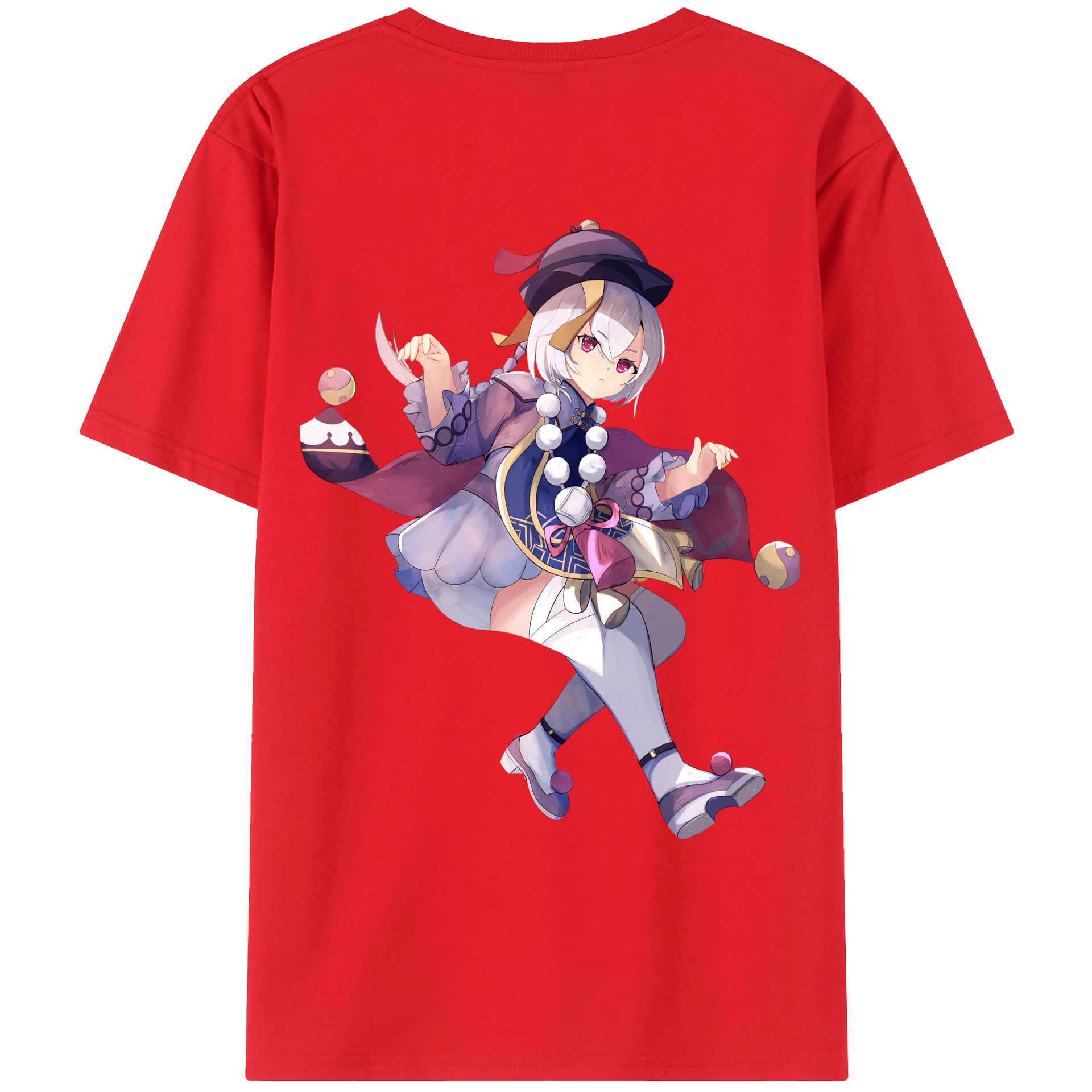 げんし神 七七 なな  genshin Nana 綿100％ メンズ半袖Tシャツ（バックプリント） 通気性