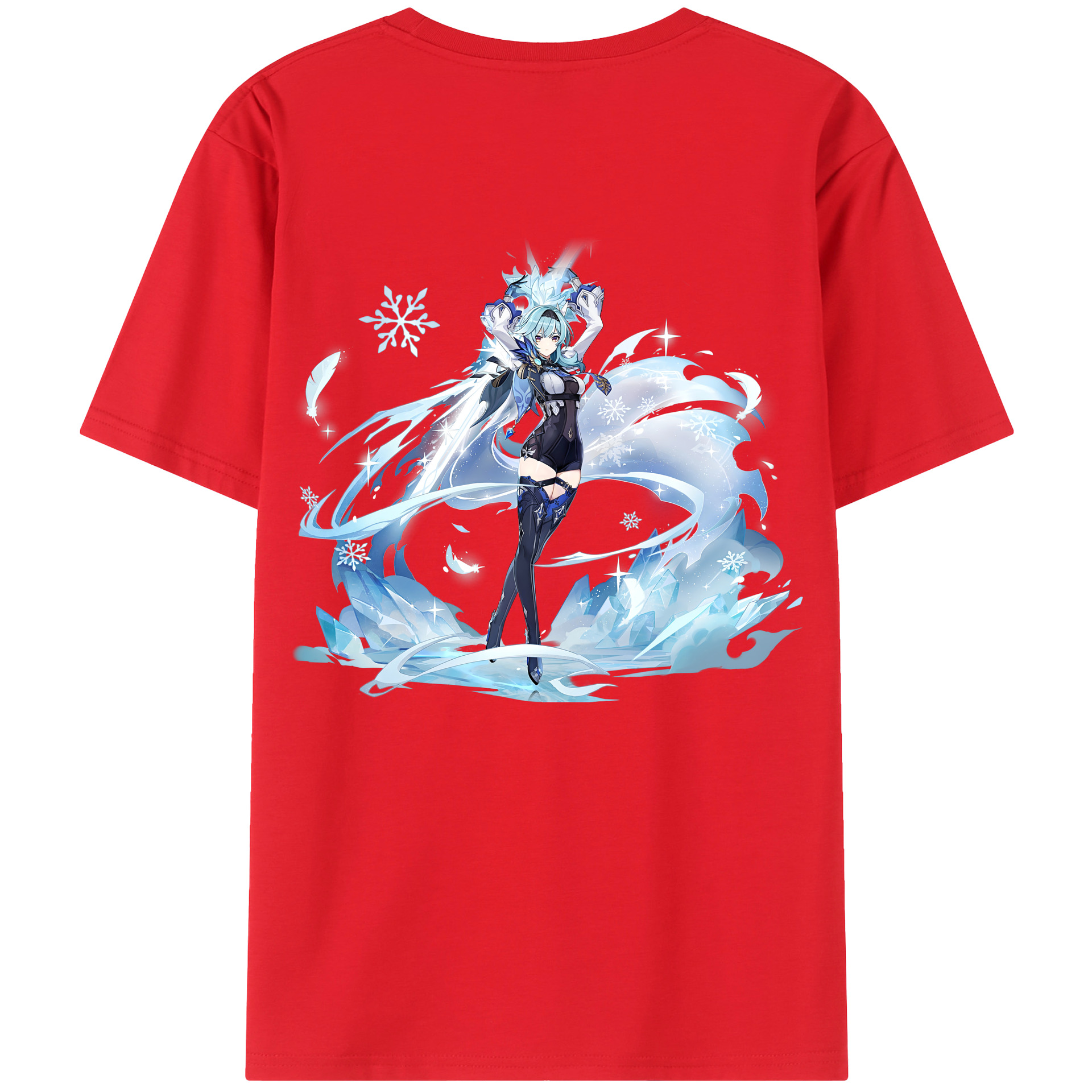 げんし神 优菈 ゆうら genshin Yūra 綿100％ メンズ半袖Tシャツ（バックプリント） 通気性
