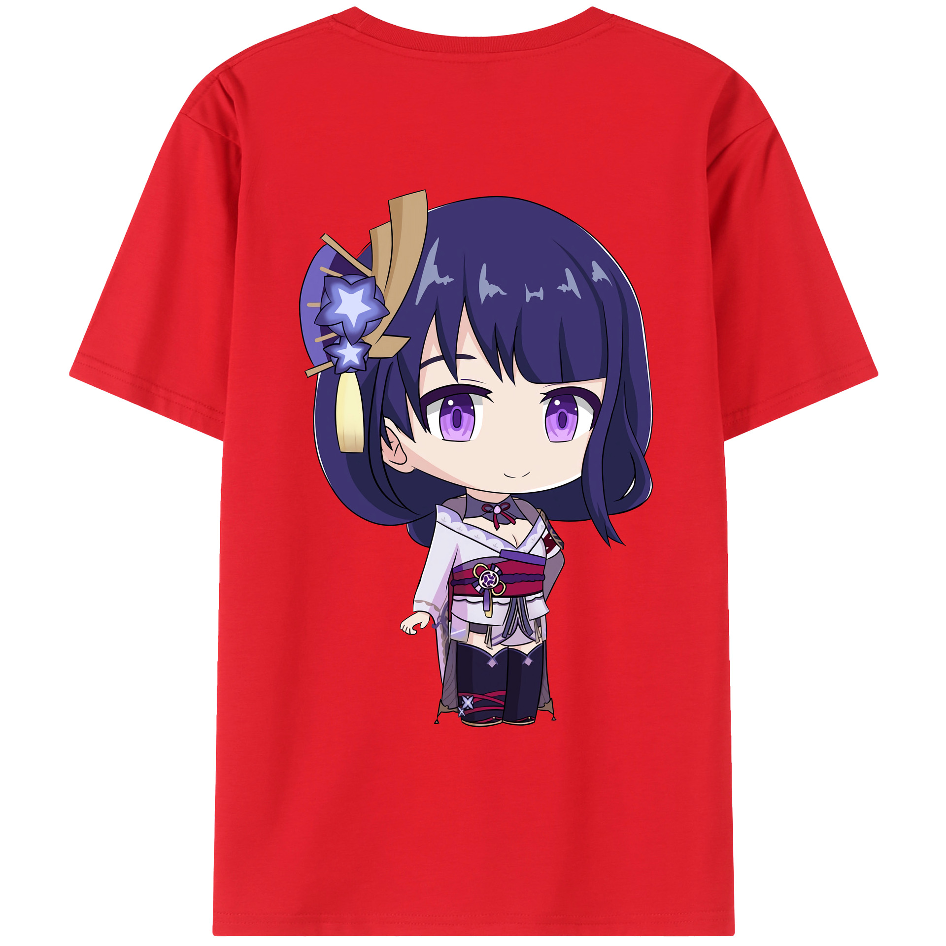 げんし神 雷電将軍 らいでんしょうぐん genshin Raiden Shogun 綿100％ メンズ半袖Tシャツ（バックプリント） 通気性