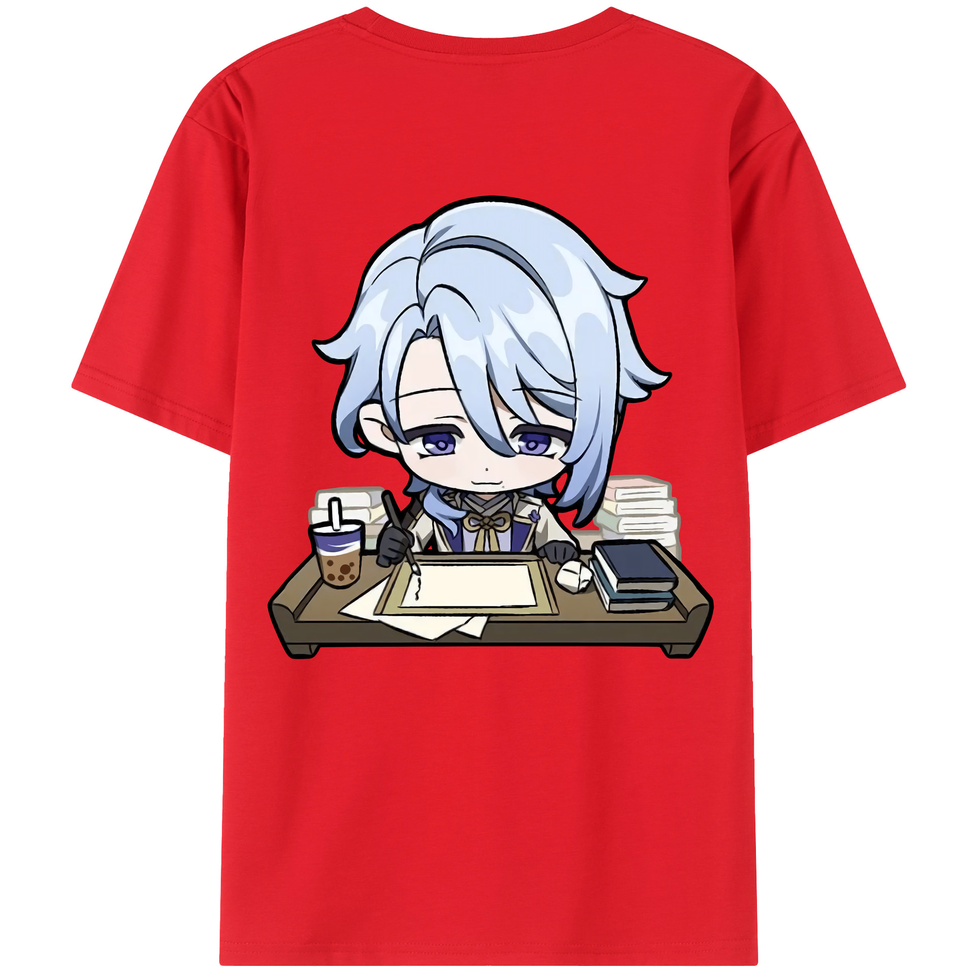 げんし神 神里綾人 かみさとあやと genshin Kamisato Ayato 綿100％ メンズ半袖Tシャツ（バックプリント） 通気性