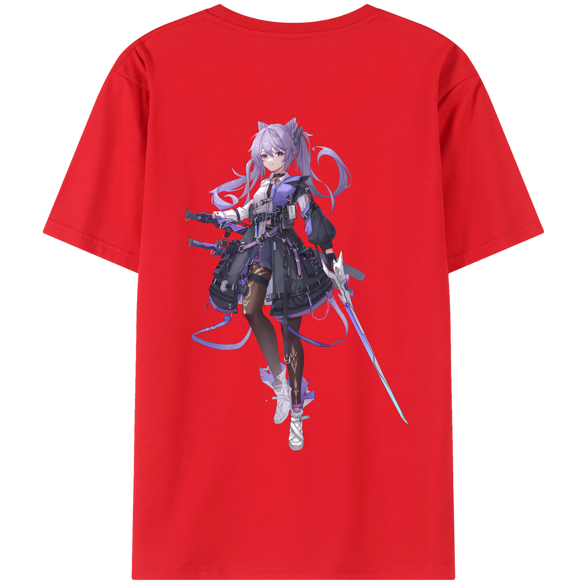 げんし神 刻晴 こくせい genshin Kokusei 綿100％ メンズ半袖Tシャツ（バックプリント） 通気性