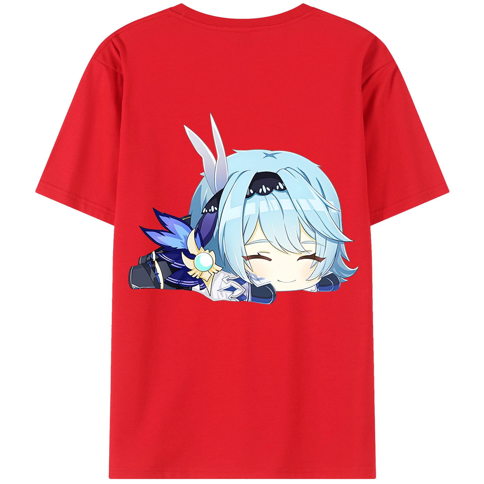 げんし神 优菈 ゆうら genshin Yūra 綿100％ メンズ半袖Tシャツ（バックプリント） 通気性