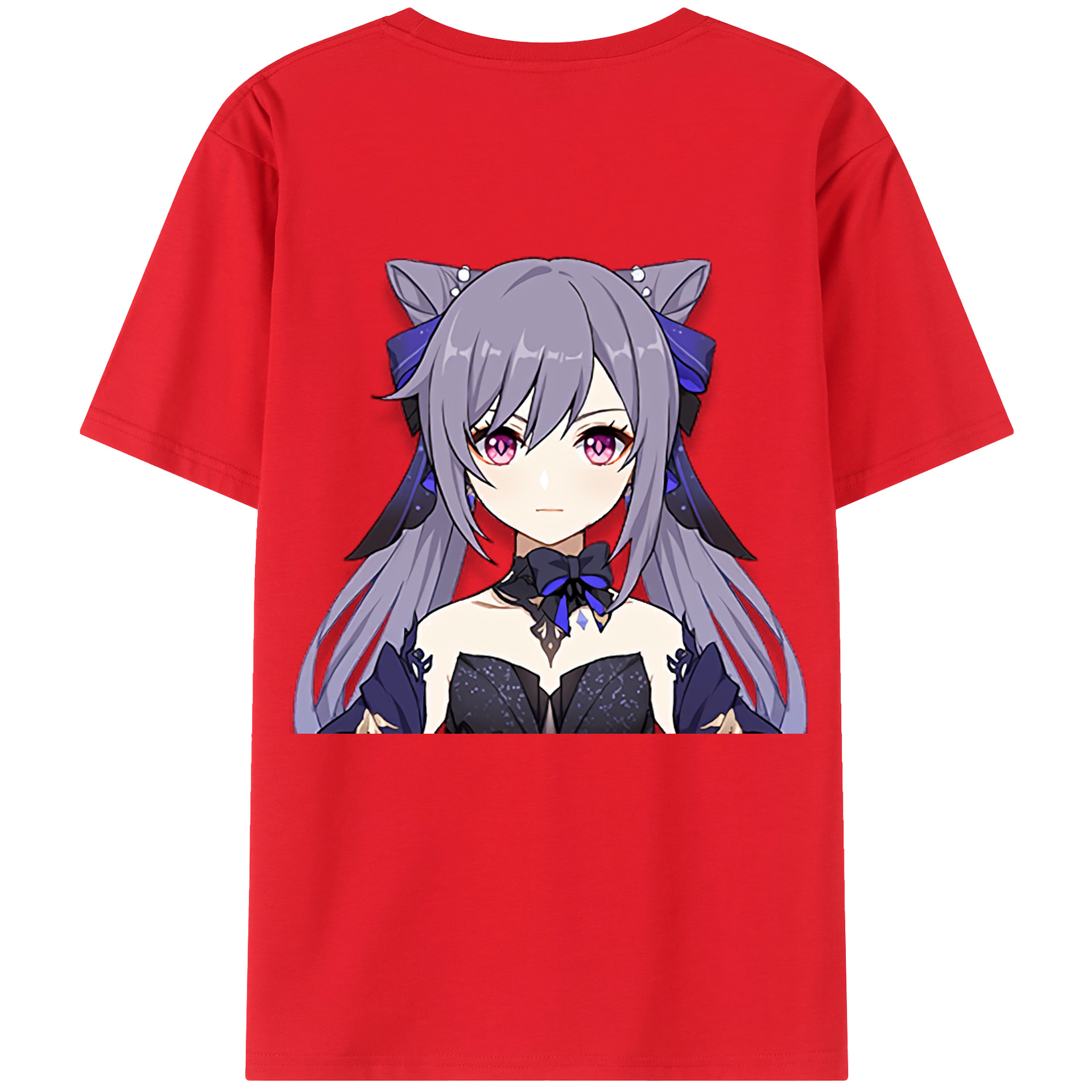 げんし神 刻晴 こくせい genshin Kokusei 綿100％ メンズ半袖Tシャツ（バックプリント） 通気性