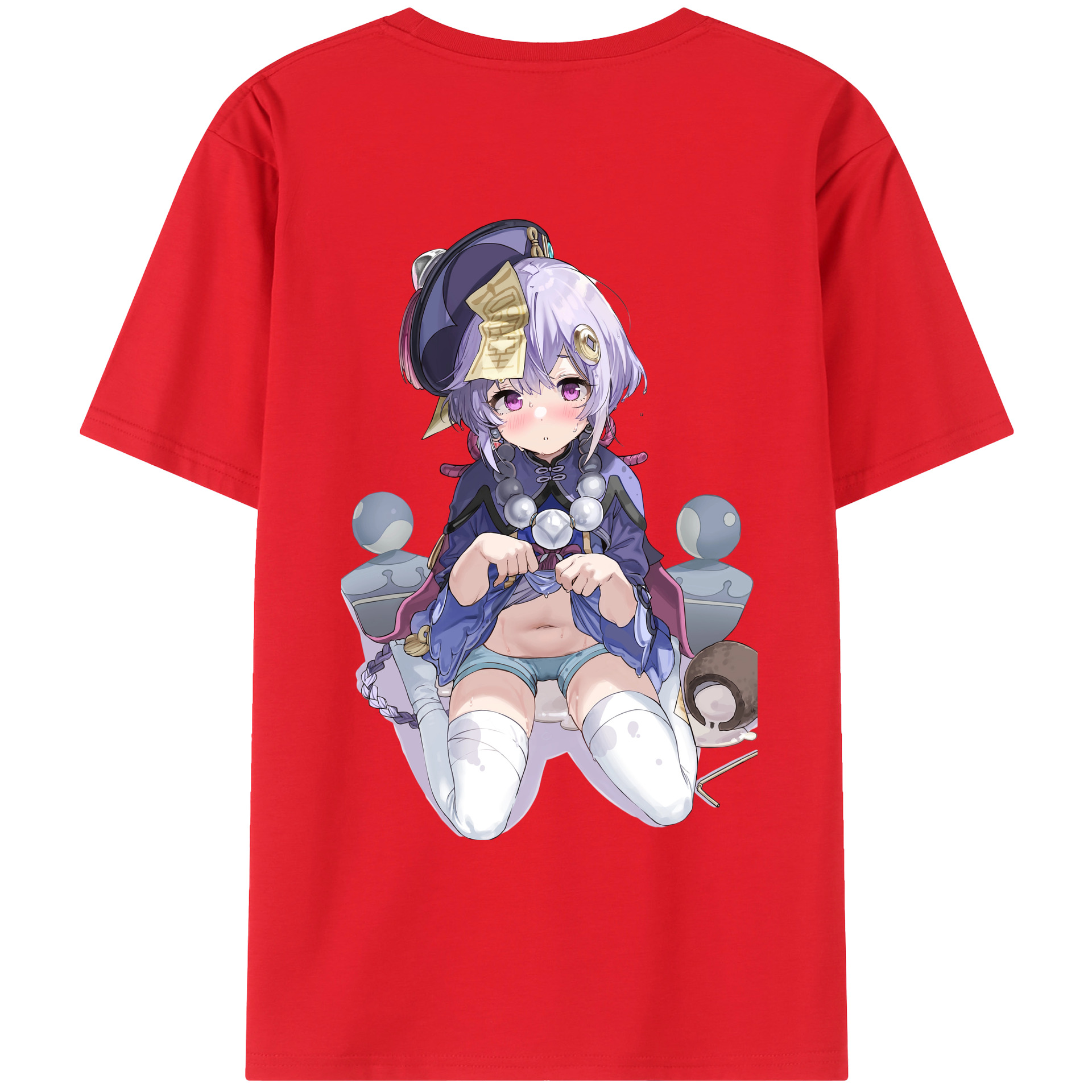 げんし神 七七 なな  genshin Nana 綿100％ メンズ半袖Tシャツ（バックプリント） 通気性