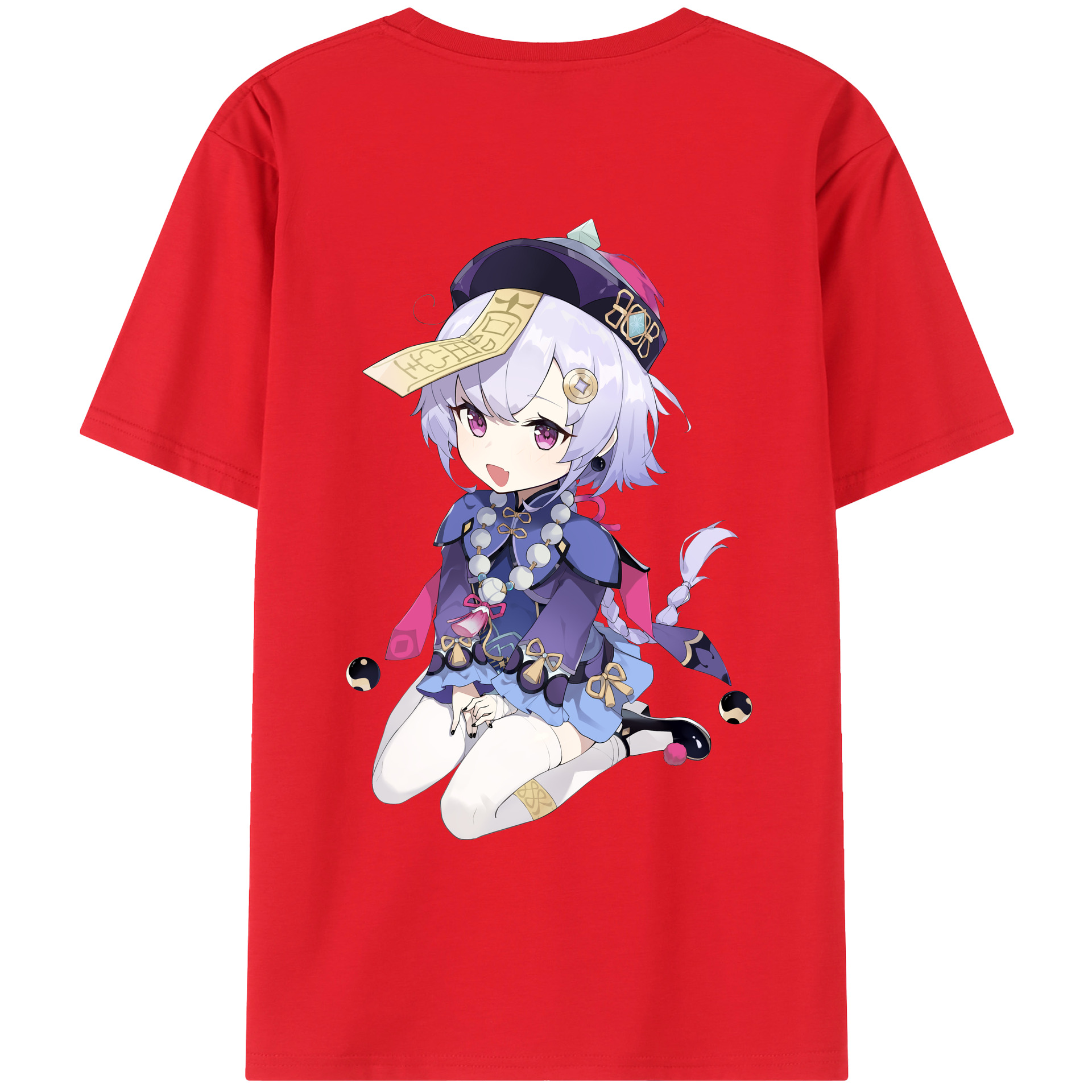 げんし神 七七 なな  genshin Nana 綿100％ メンズ半袖Tシャツ（バックプリント） 通気性