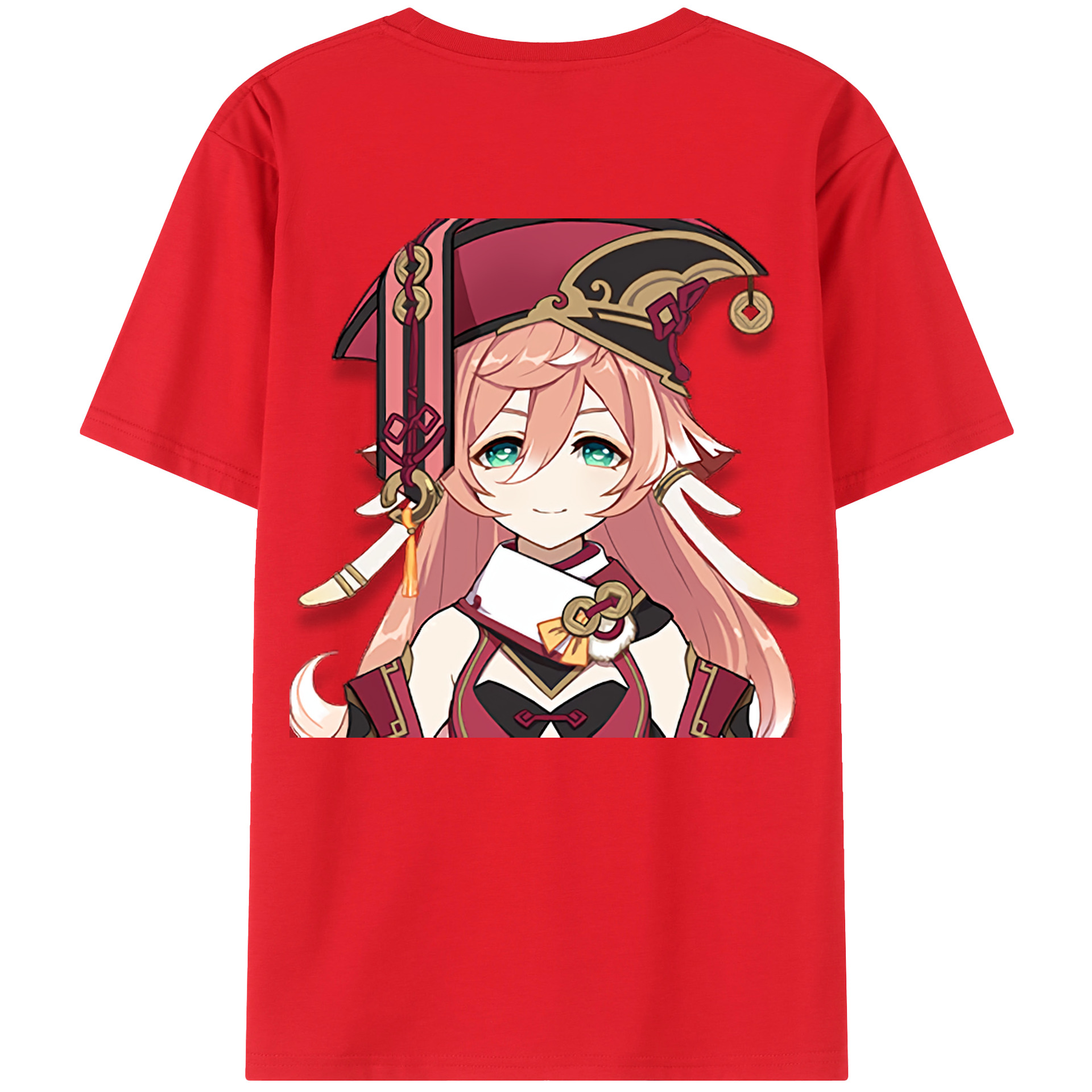 げんし神 ヤンフェイ genshin Yanfei 綿100％ メンズ半袖Tシャツ（バックプリント） 通気性