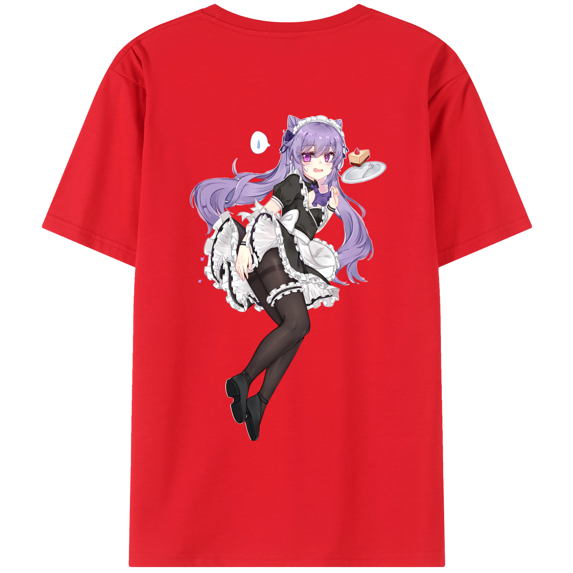 げんし神 刻晴 こくせい genshin Kokusei 綿100％ メンズ半袖Tシャツ（バックプリント） 通気性
