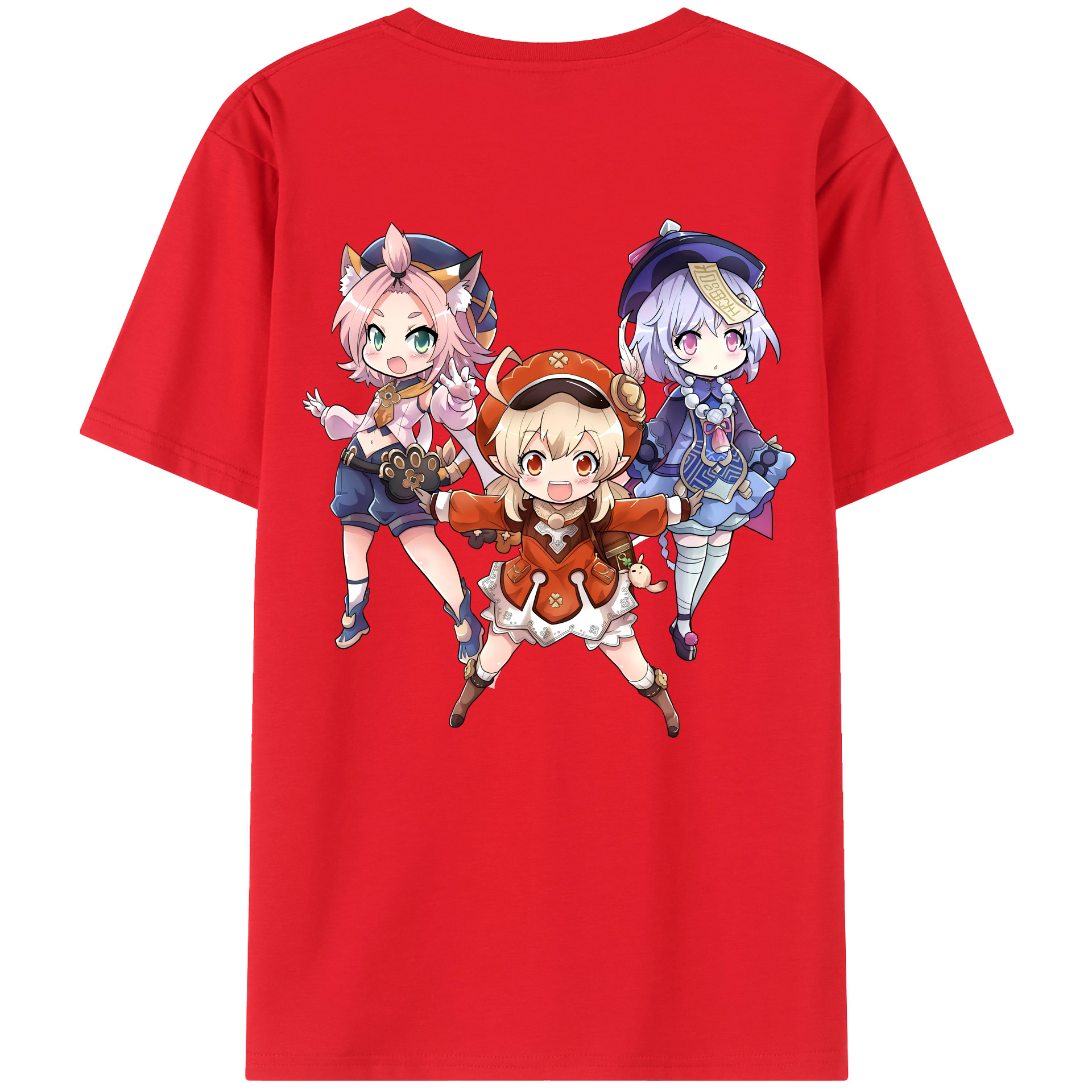 げんし神 七七 なな  genshin Nana 綿100％ メンズ半袖Tシャツ（バックプリント） 通気性